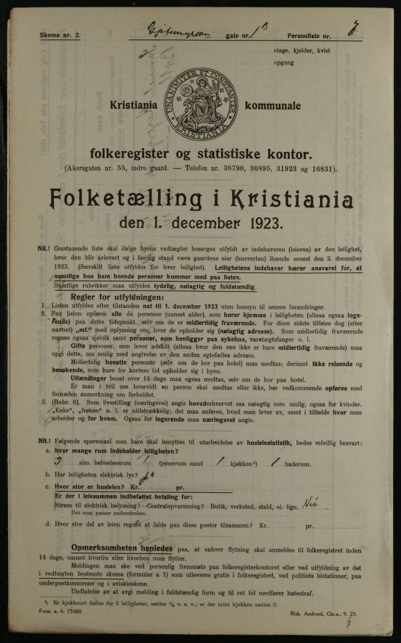 OBA, Kommunal folketelling 1.12.1923 for Kristiania, 1923, s. 32334