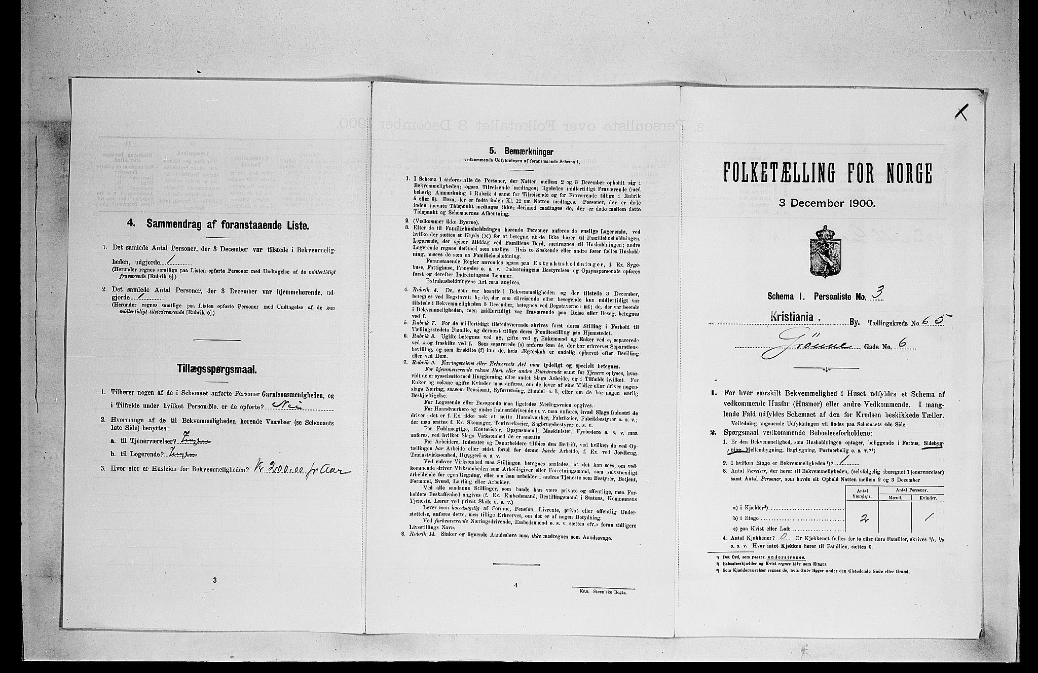 SAO, Folketelling 1900 for 0301 Kristiania kjøpstad, 1900, s. 30545