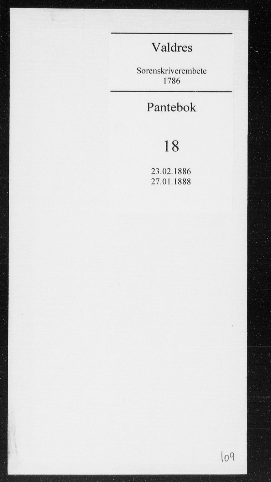 Valdres sorenskriveri, AV/SAH-TING-016/H/Hb/Hba/L0018: Pantebok nr. 18, 1886-1888