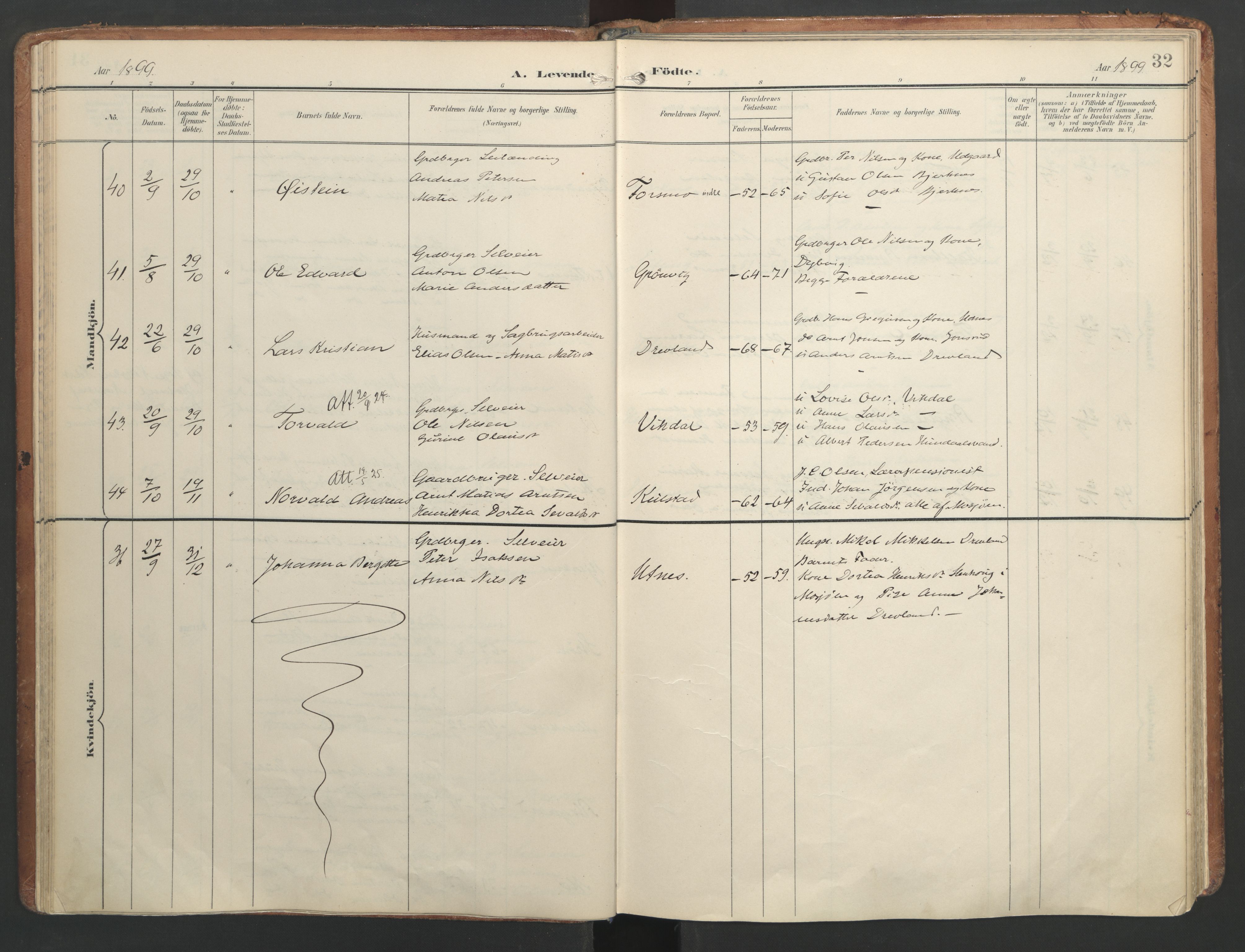 Ministerialprotokoller, klokkerbøker og fødselsregistre - Nordland, AV/SAT-A-1459/820/L0297: Ministerialbok nr. 820A18, 1897-1917, s. 32