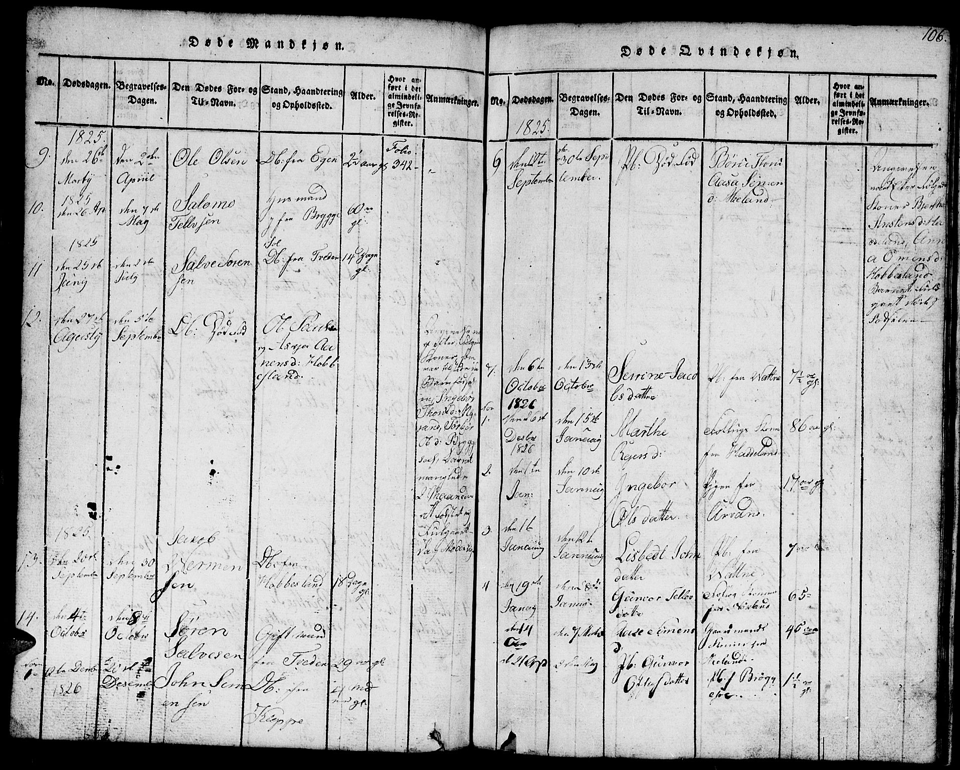 Hægebostad sokneprestkontor, SAK/1111-0024/F/Fb/Fbb/L0001: Klokkerbok nr. B 1, 1816-1850, s. 106