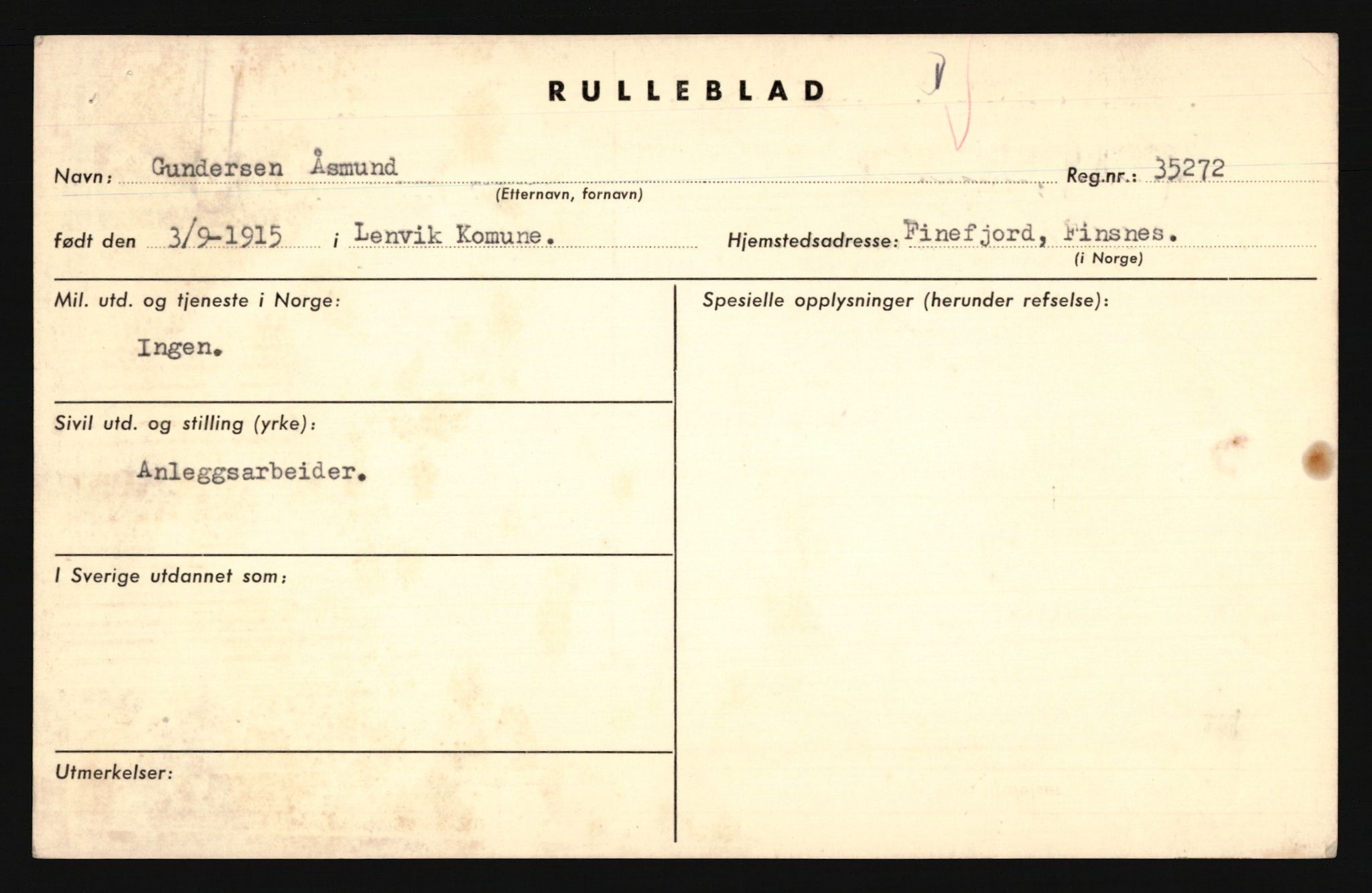 Forsvaret, Troms infanteriregiment nr. 16, AV/RA-RAFA-3146/P/Pa/L0020: Rulleblad for regimentets menige mannskaper, årsklasse 1936, 1936, s. 289