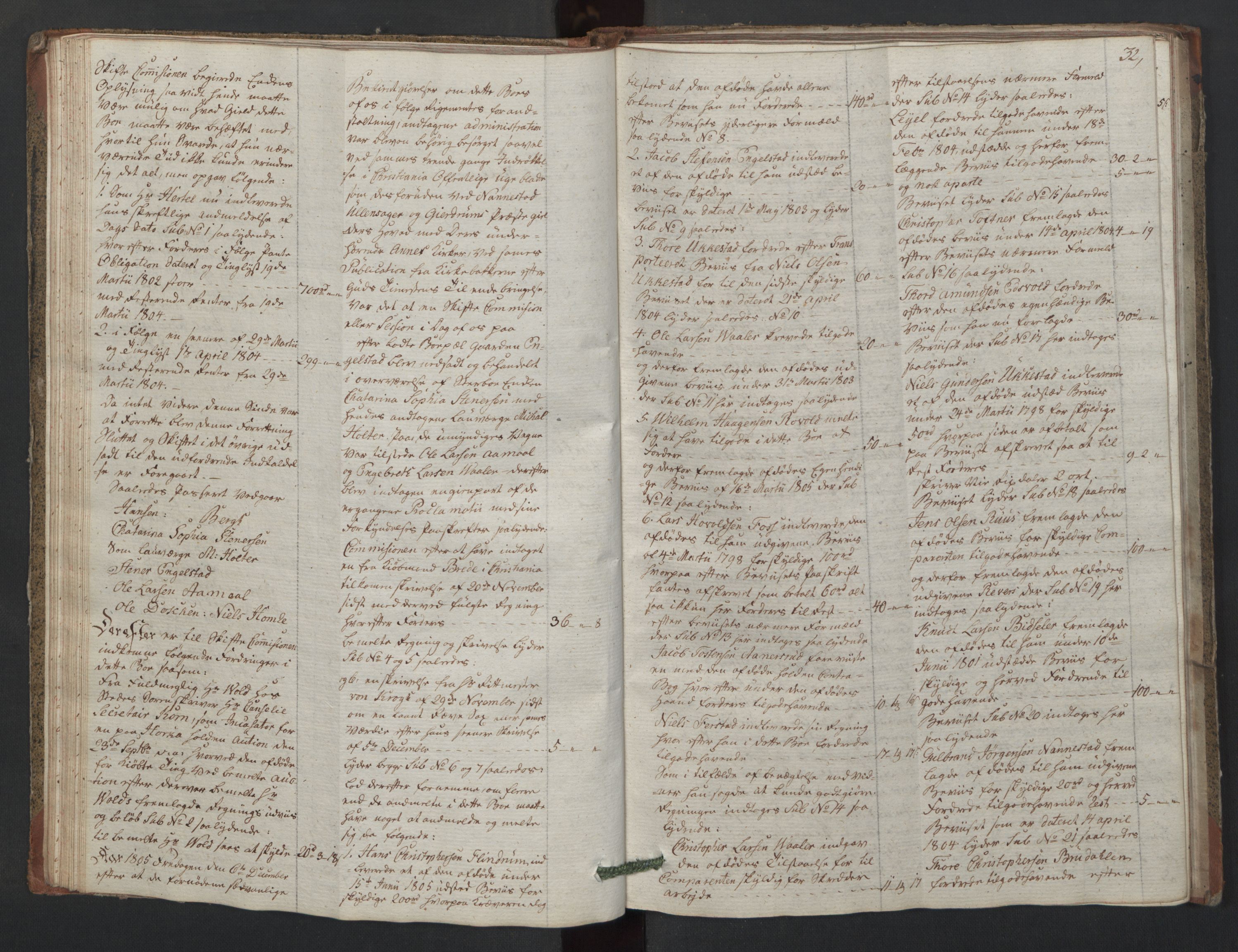 Forsvaret, Generalauditøren, AV/RA-RAFA-1772/F/Fj/Fjc/L0008: Skifteprotokol for akershusiske dragonregiment, 1801-1812, s. 31b-32a