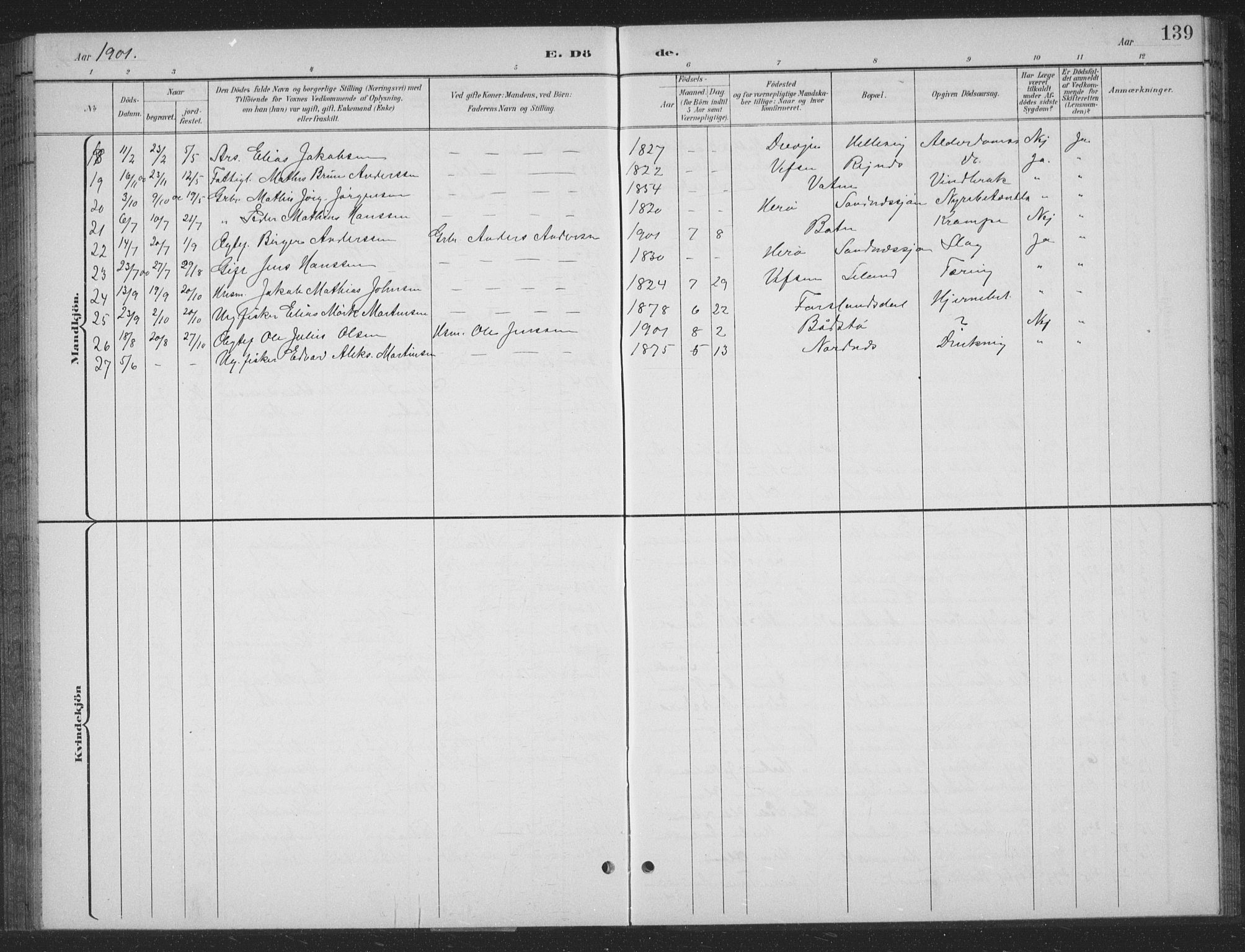 Ministerialprotokoller, klokkerbøker og fødselsregistre - Nordland, AV/SAT-A-1459/831/L0479: Klokkerbok nr. 831C06, 1897-1936, s. 139