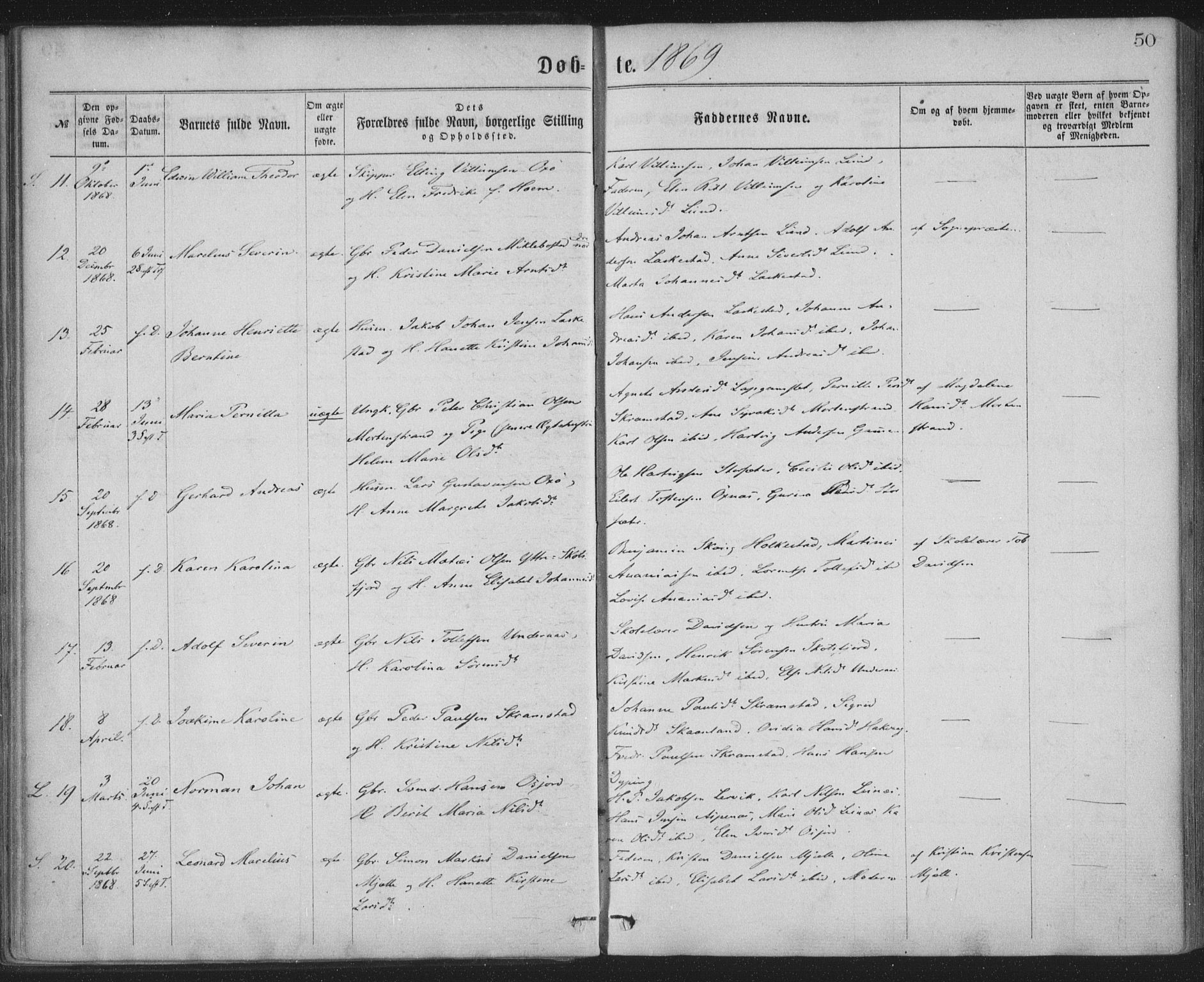 Ministerialprotokoller, klokkerbøker og fødselsregistre - Nordland, AV/SAT-A-1459/855/L0801: Ministerialbok nr. 855A09, 1864-1874, s. 50