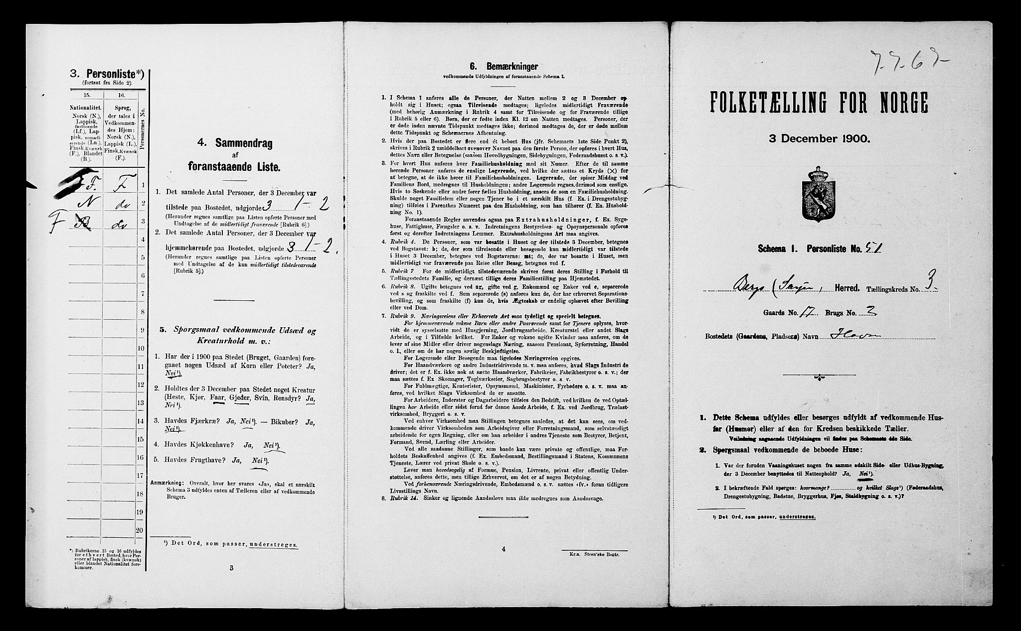 SATØ, Folketelling 1900 for 1929 Berg herred, 1900, s. 294