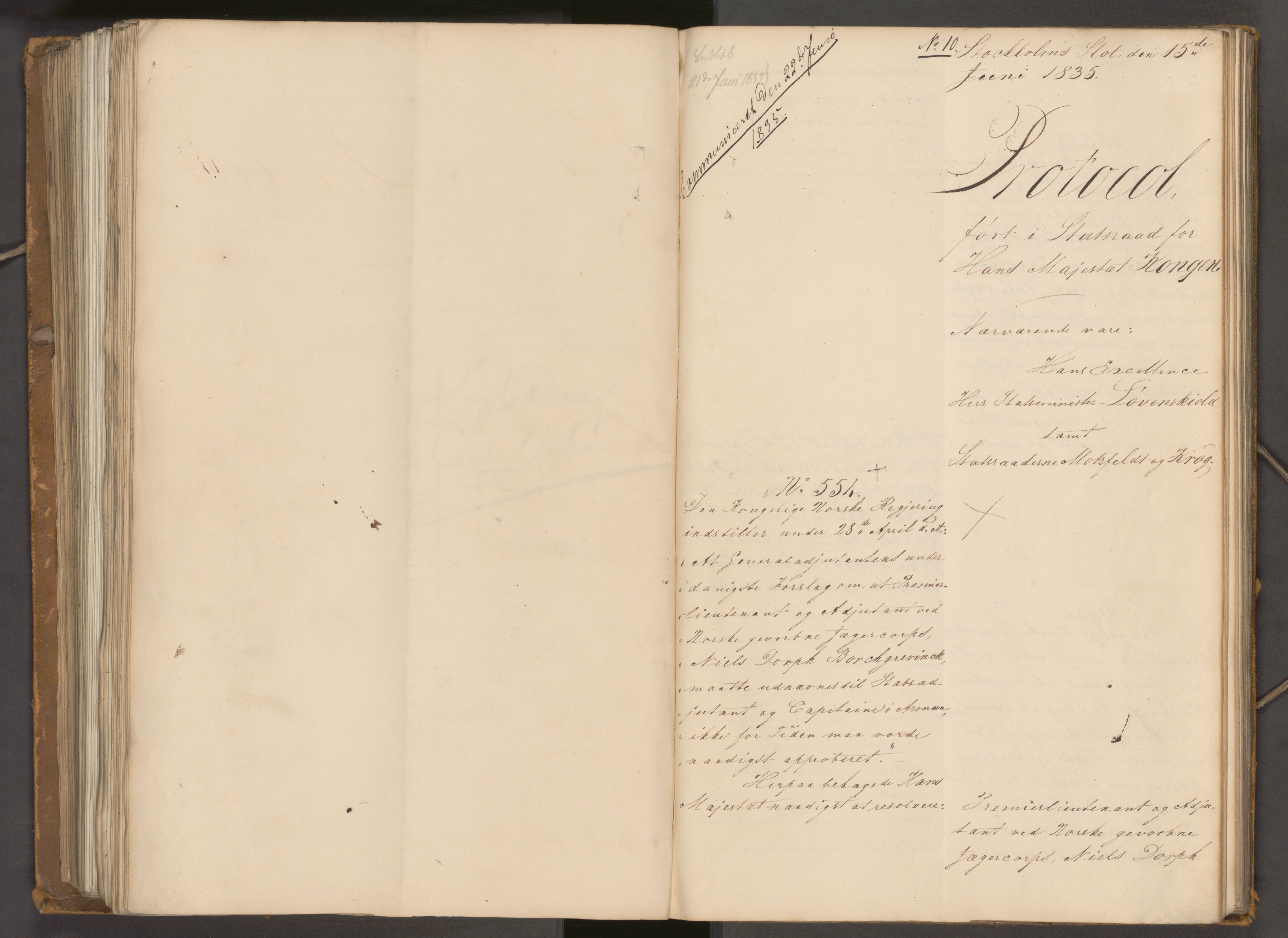 Statsrådssekretariatet, AV/RA-S-1001/A/Ab/L0040: Kgl. res. nr. 1-568, 1. halvår, 1835