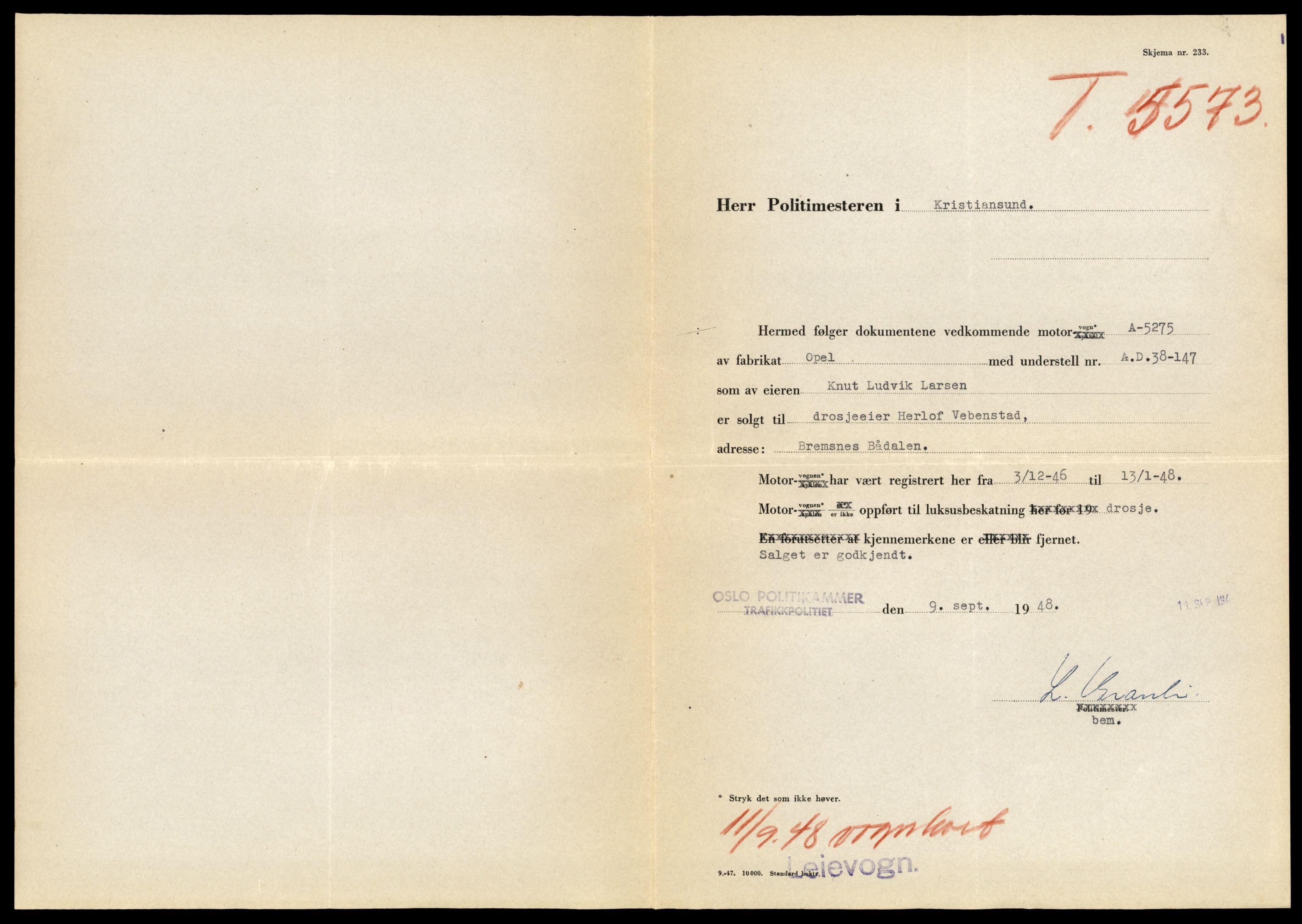 Møre og Romsdal vegkontor - Ålesund trafikkstasjon, SAT/A-4099/F/Fe/L0002: Registreringskort for kjøretøy T 128 - T 231, 1927-1998, s. 2918