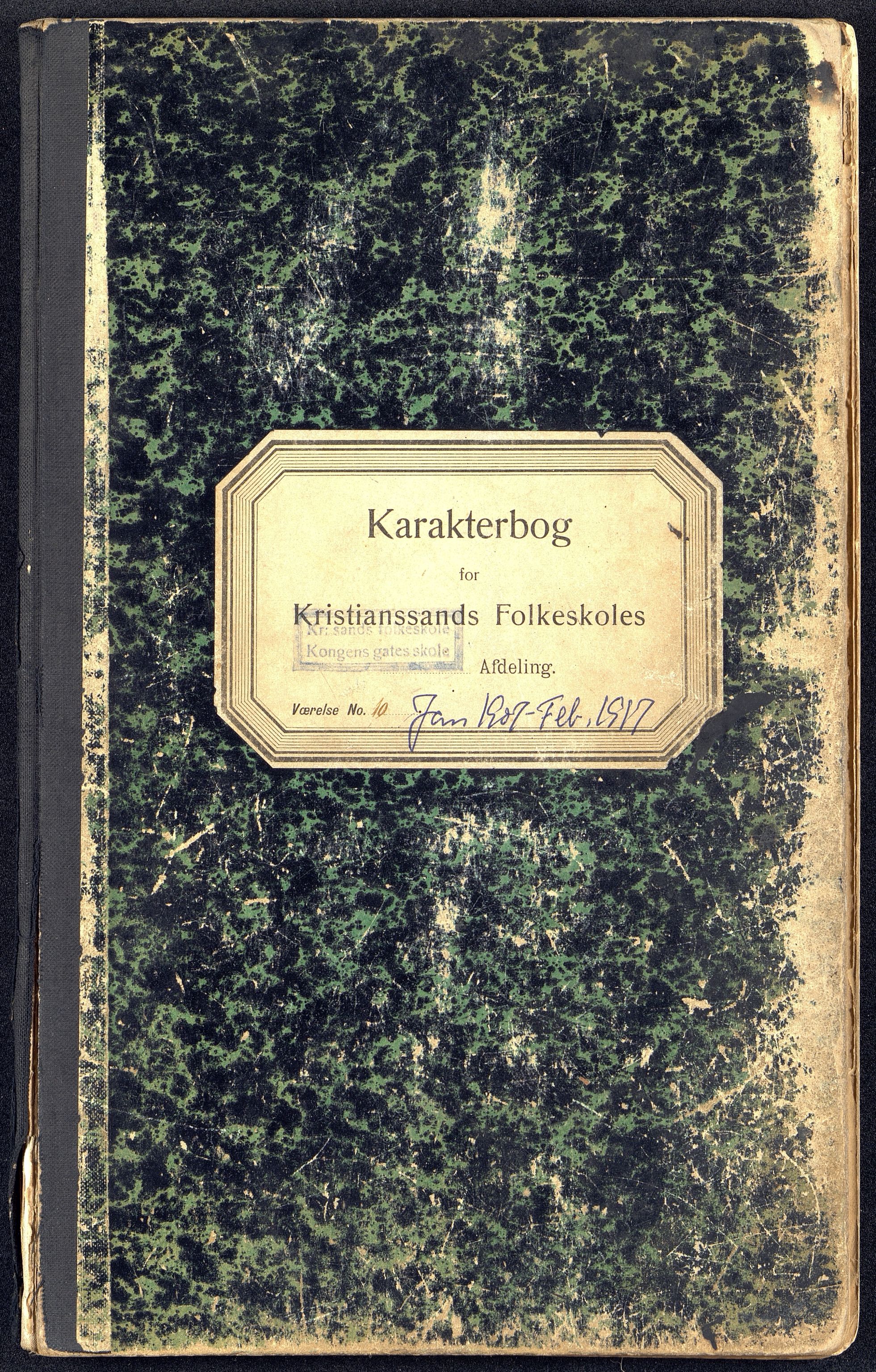 Kristiansand By - Kongensgate Skole, ARKSOR/1001KG560/G/Gb/L0005/0005: Karakterprotokoller / Karakterprotokoll, 1907-1917