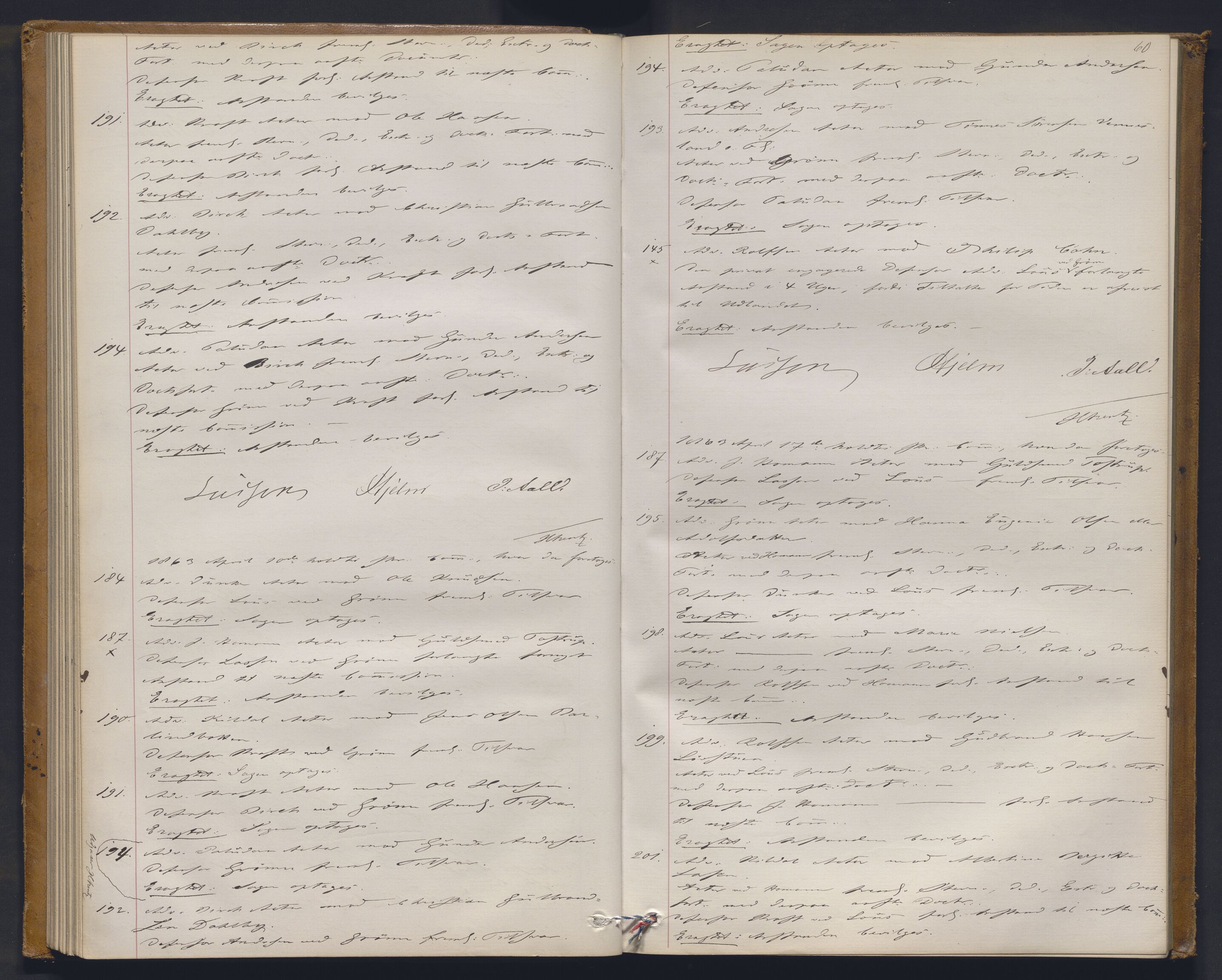 Høyesterett, AV/RA-S-1002/E/Ef/L0011: Protokoll over saker som gikk til skriftlig behandling, 1861-1867, s. 59b-60a