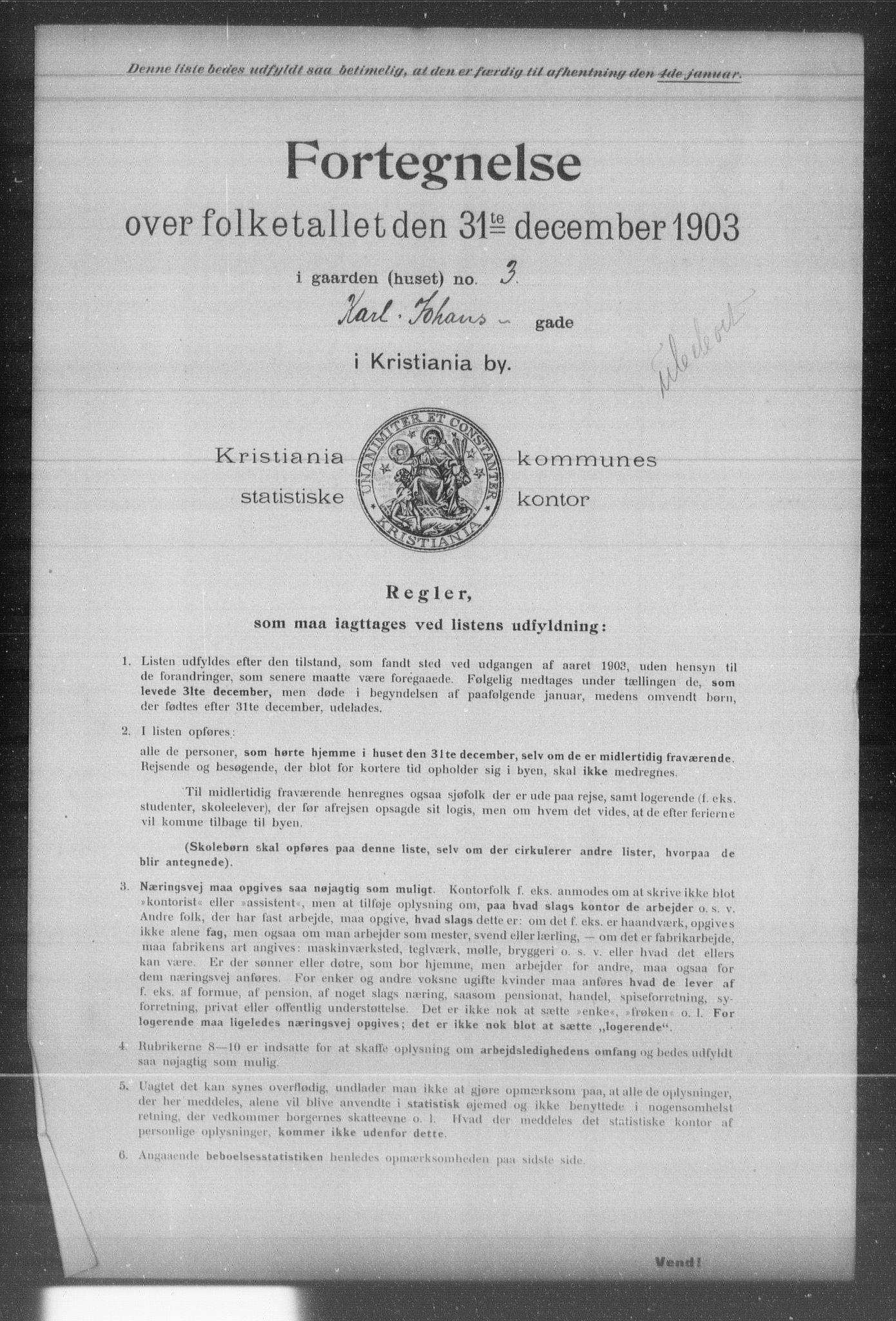 OBA, Kommunal folketelling 31.12.1903 for Kristiania kjøpstad, 1903, s. 9561