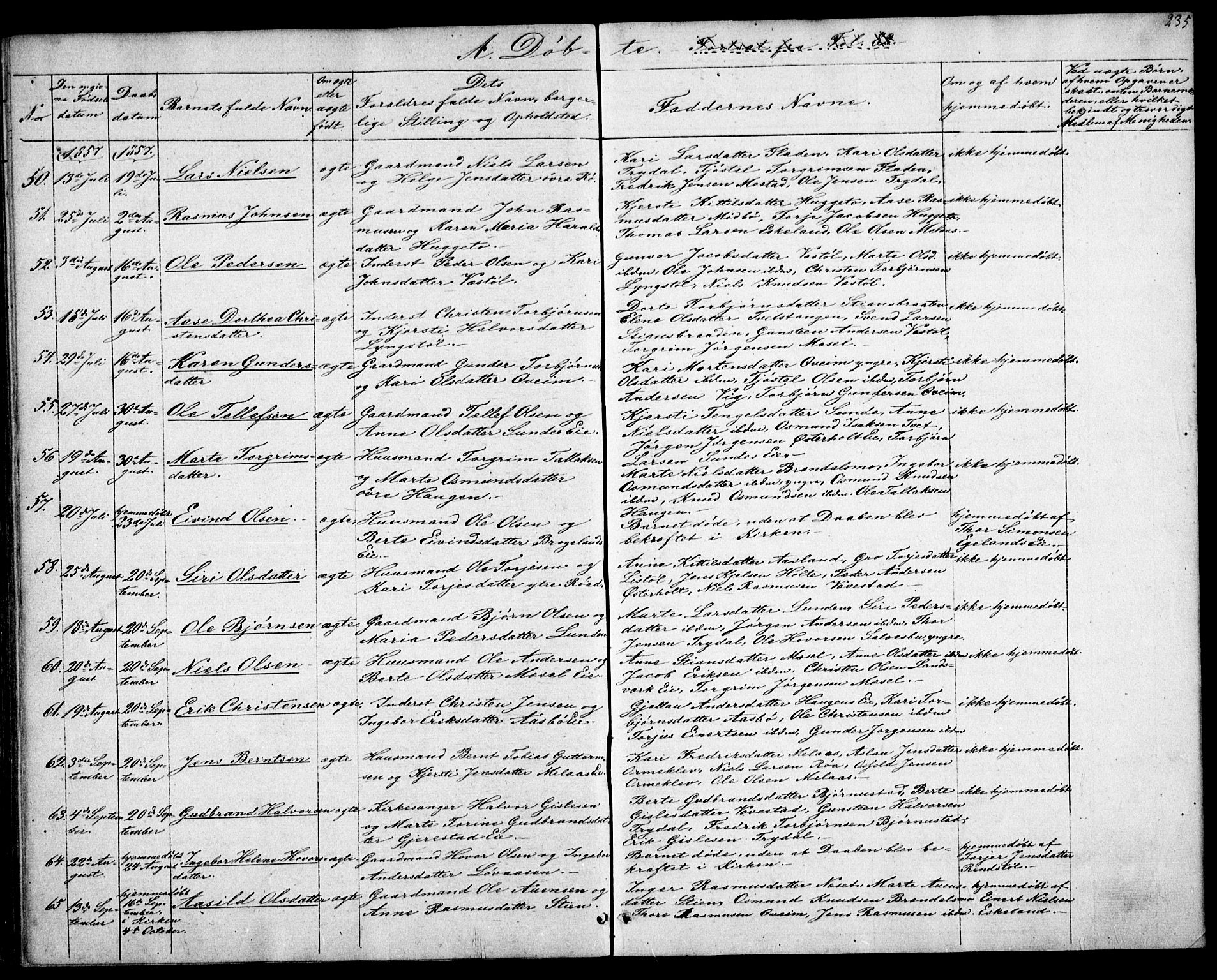 Gjerstad sokneprestkontor, AV/SAK-1111-0014/F/Fa/Faa/L0006: Ministerialbok nr. A 6, 1841-1857, s. 235