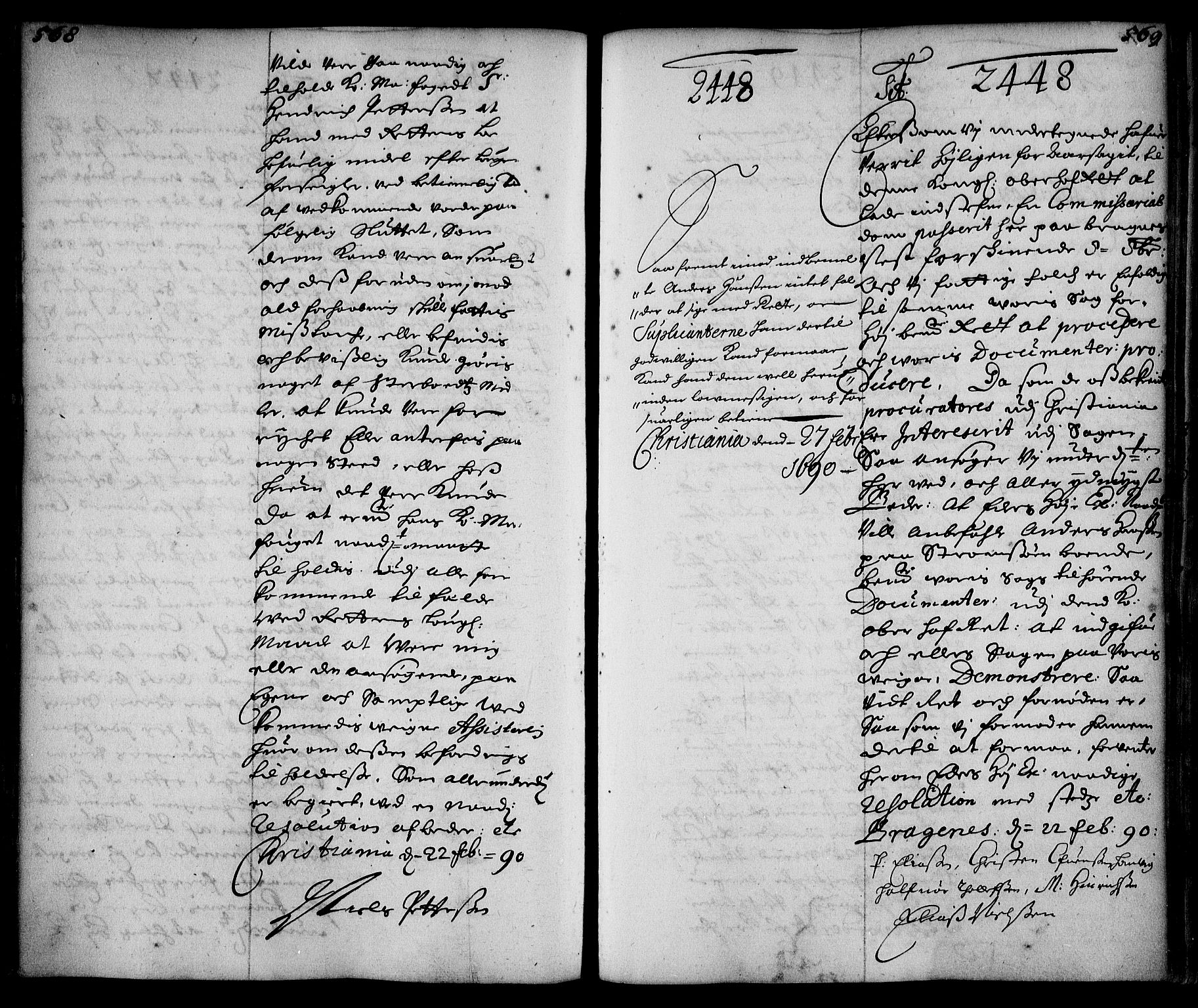 Stattholderembetet 1572-1771, AV/RA-EA-2870/Ae/L0007: Supplikasjons- og resolusjonsprotokoll, 1689-1691, s. 568-569