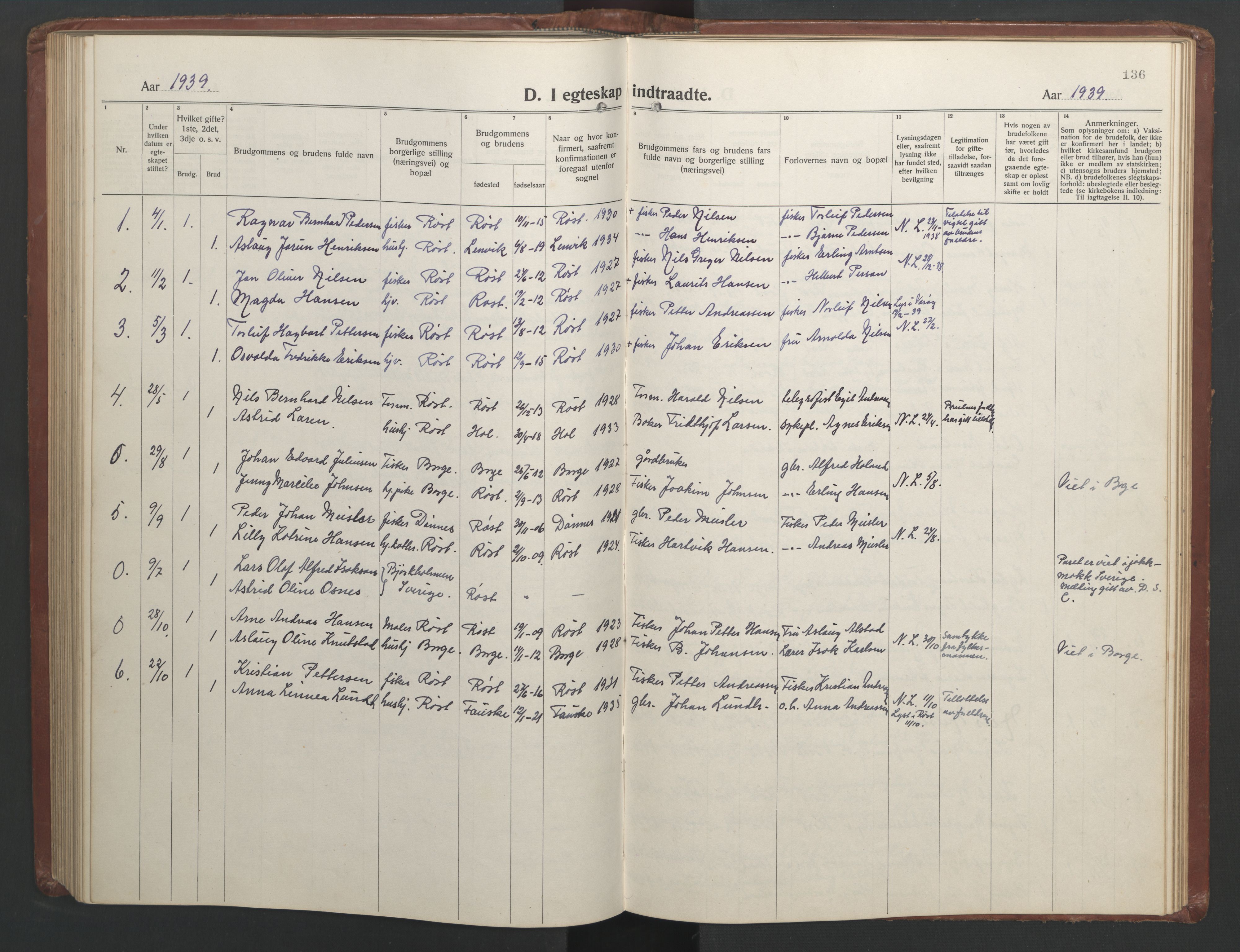 Ministerialprotokoller, klokkerbøker og fødselsregistre - Nordland, SAT/A-1459/808/L0132: Klokkerbok nr. 808C03, 1920-1946, s. 136