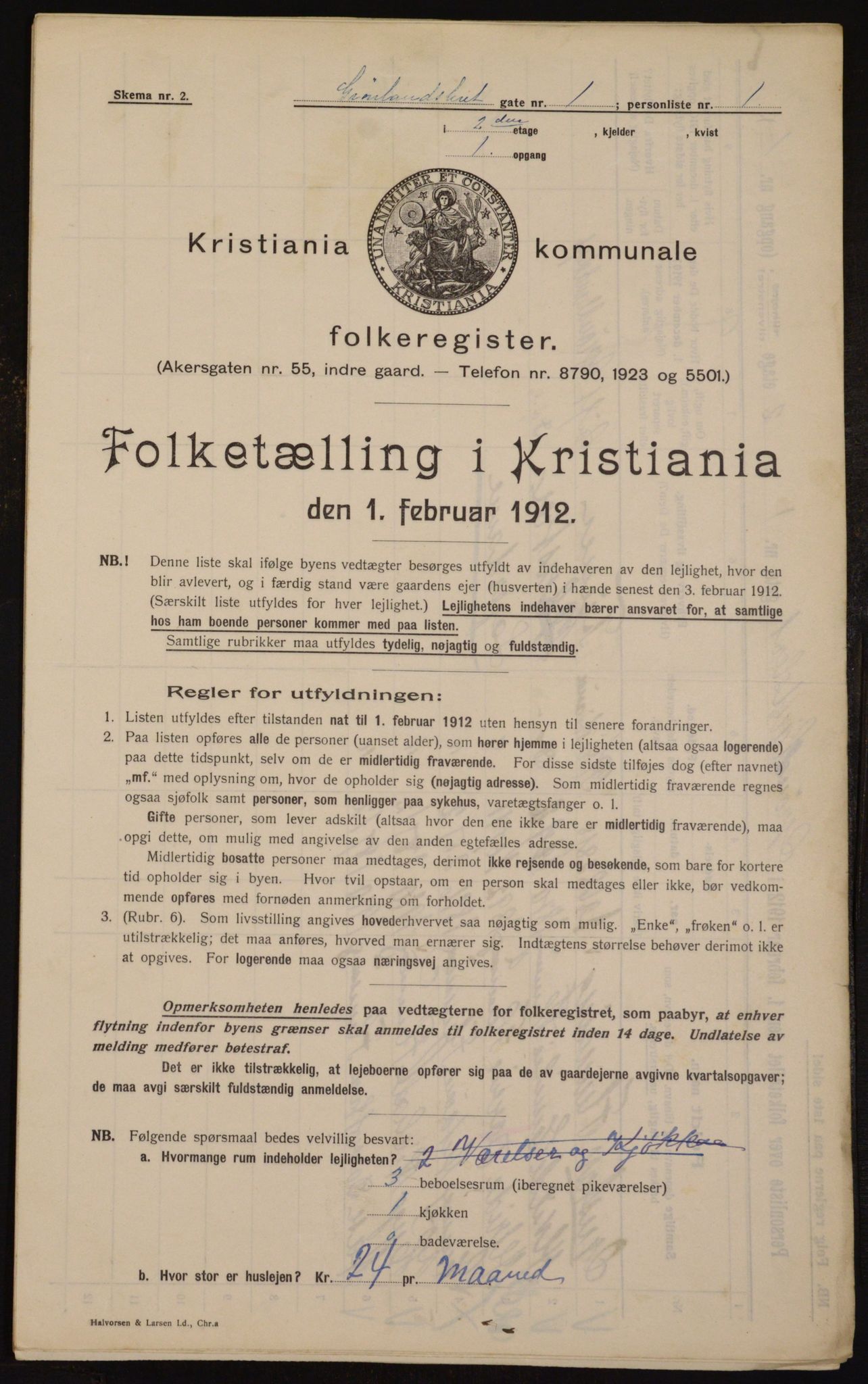 OBA, Kommunal folketelling 1.2.1912 for Kristiania, 1912, s. 31398