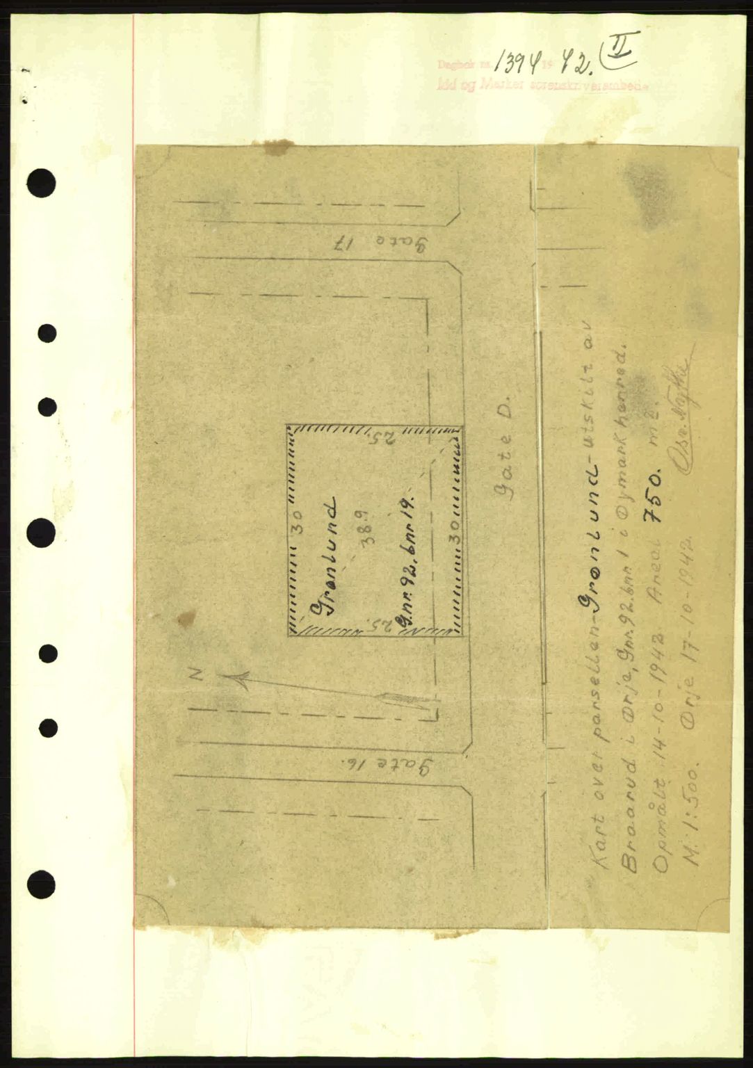 Idd og Marker sorenskriveri, AV/SAO-A-10283/G/Gb/Gbb/L0005: Pantebok nr. A5, 1941-1943, Dagboknr: 1394/1942