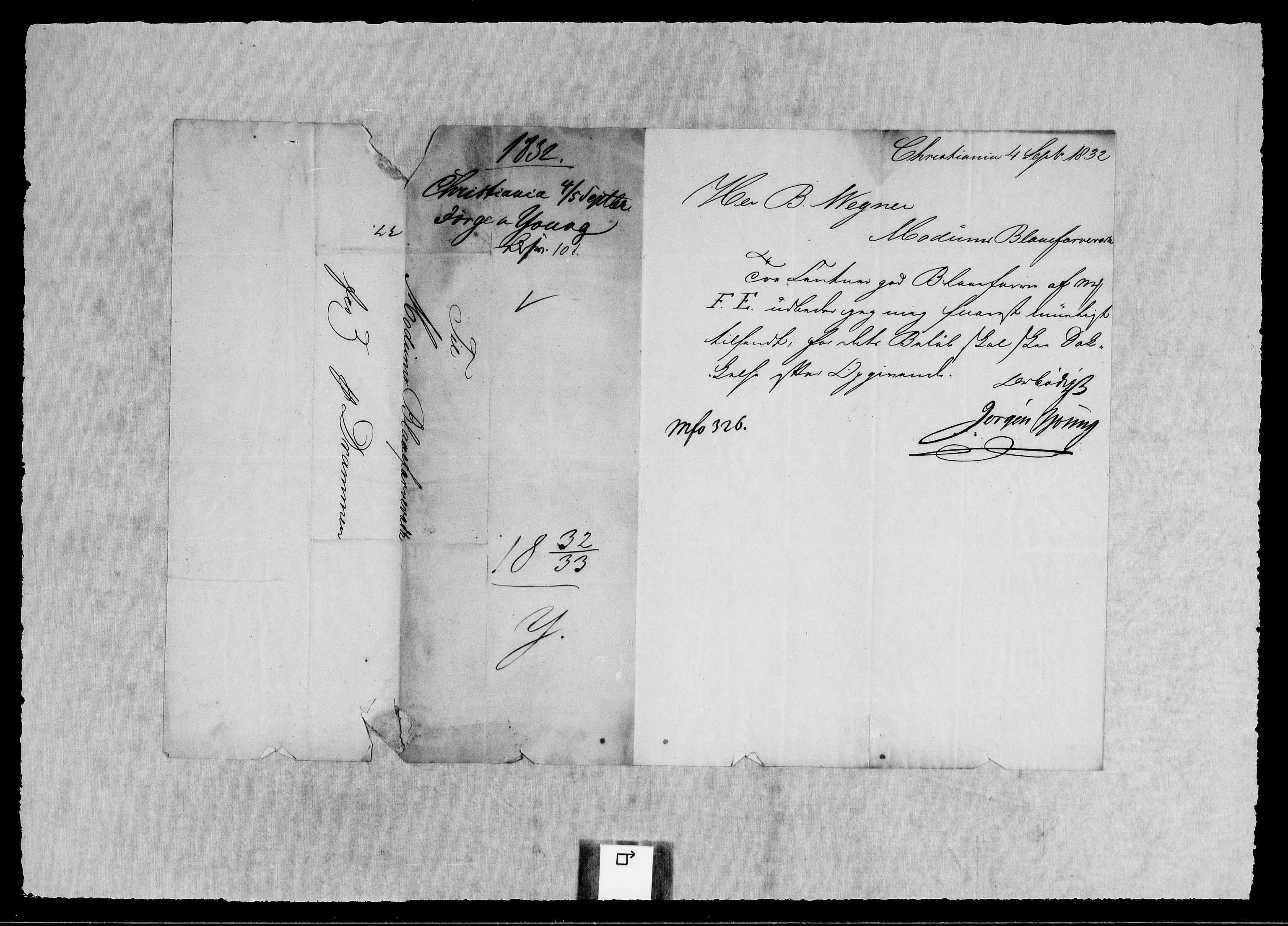 Modums Blaafarveværk, AV/RA-PA-0157/G/Gb/L0110/0001: -- / Innkomne brev I - Y, 1832-1833, s. 4