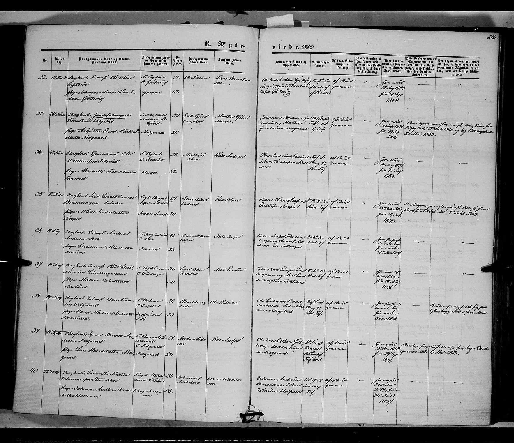 Vestre Toten prestekontor, SAH/PREST-108/H/Ha/Haa/L0007: Ministerialbok nr. 7, 1862-1869, s. 216