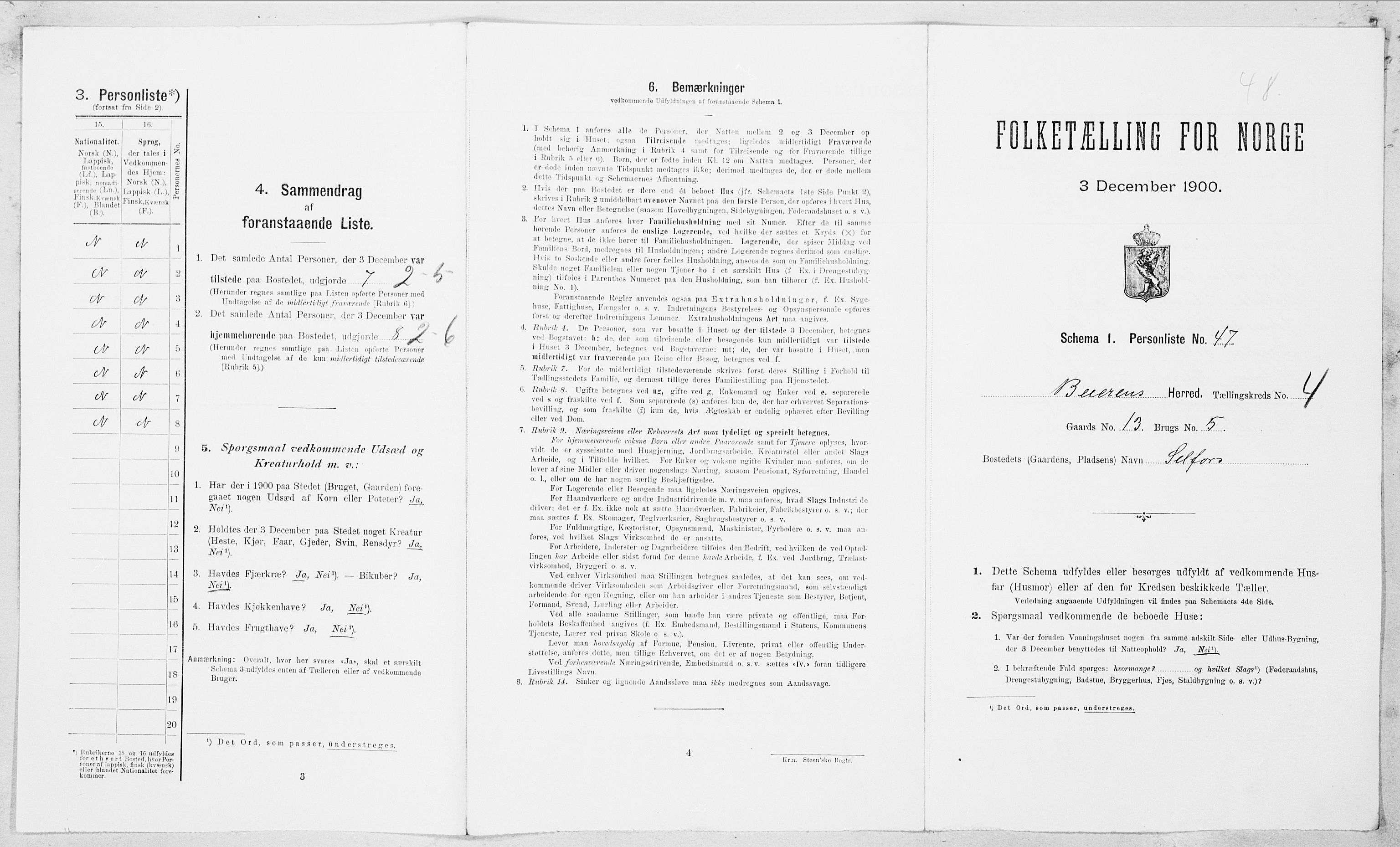 SAT, Folketelling 1900 for 1839 Beiarn herred, 1900, s. 272