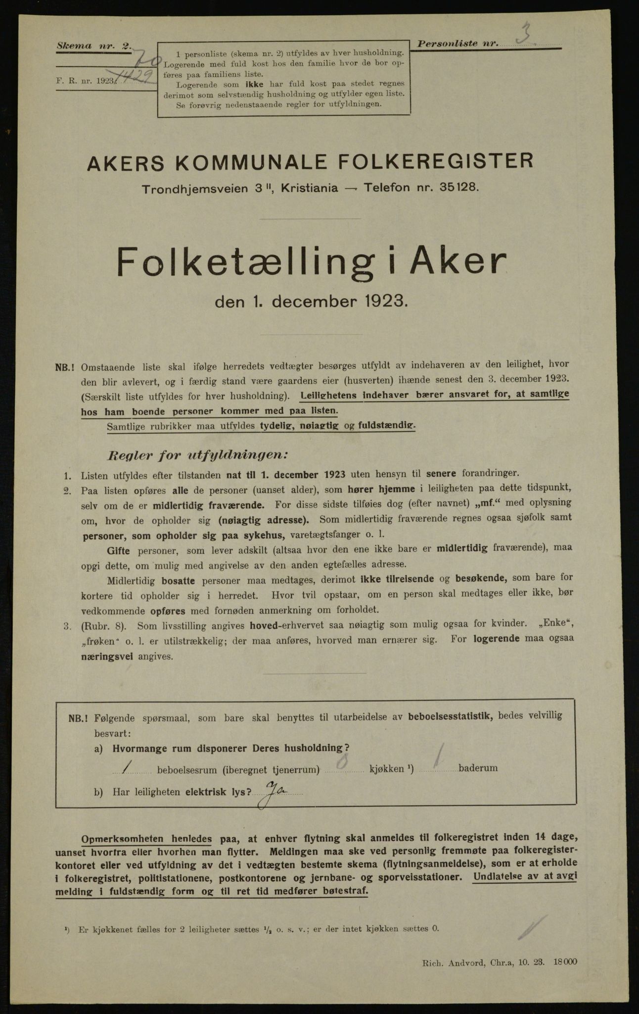 , Kommunal folketelling 1.12.1923 for Aker, 1923, s. 37040