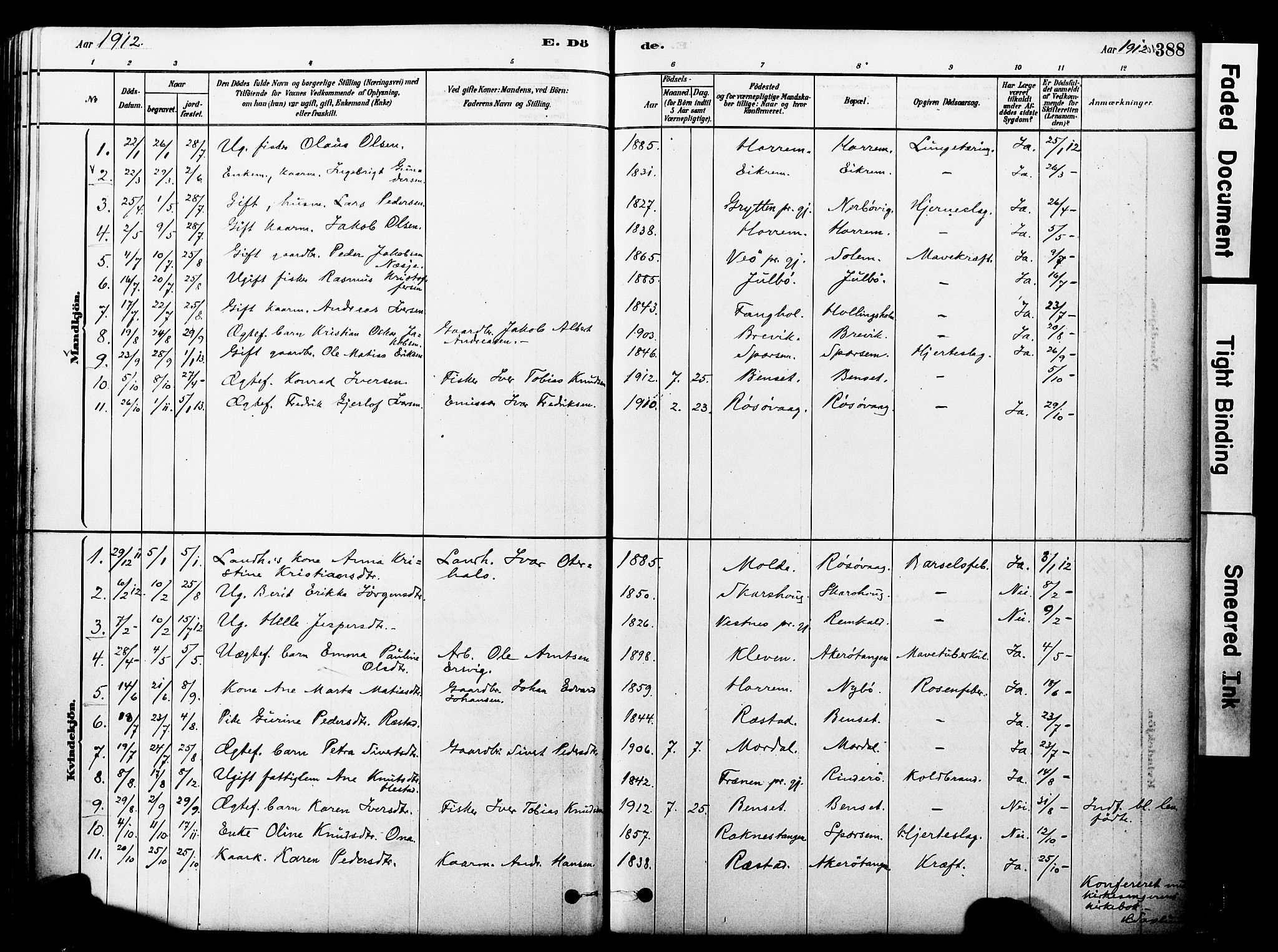 Ministerialprotokoller, klokkerbøker og fødselsregistre - Møre og Romsdal, AV/SAT-A-1454/560/L0721: Ministerialbok nr. 560A05, 1878-1917, s. 388
