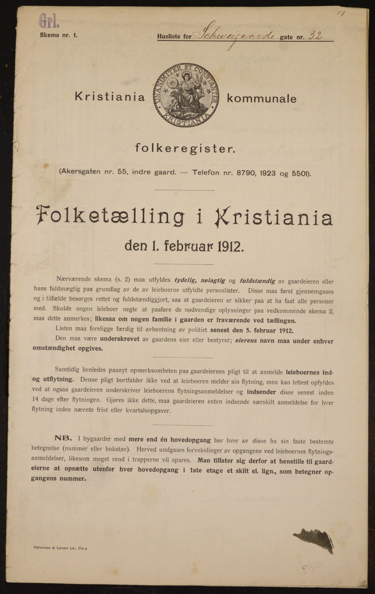 OBA, Kommunal folketelling 1.2.1912 for Kristiania, 1912, s. 91025