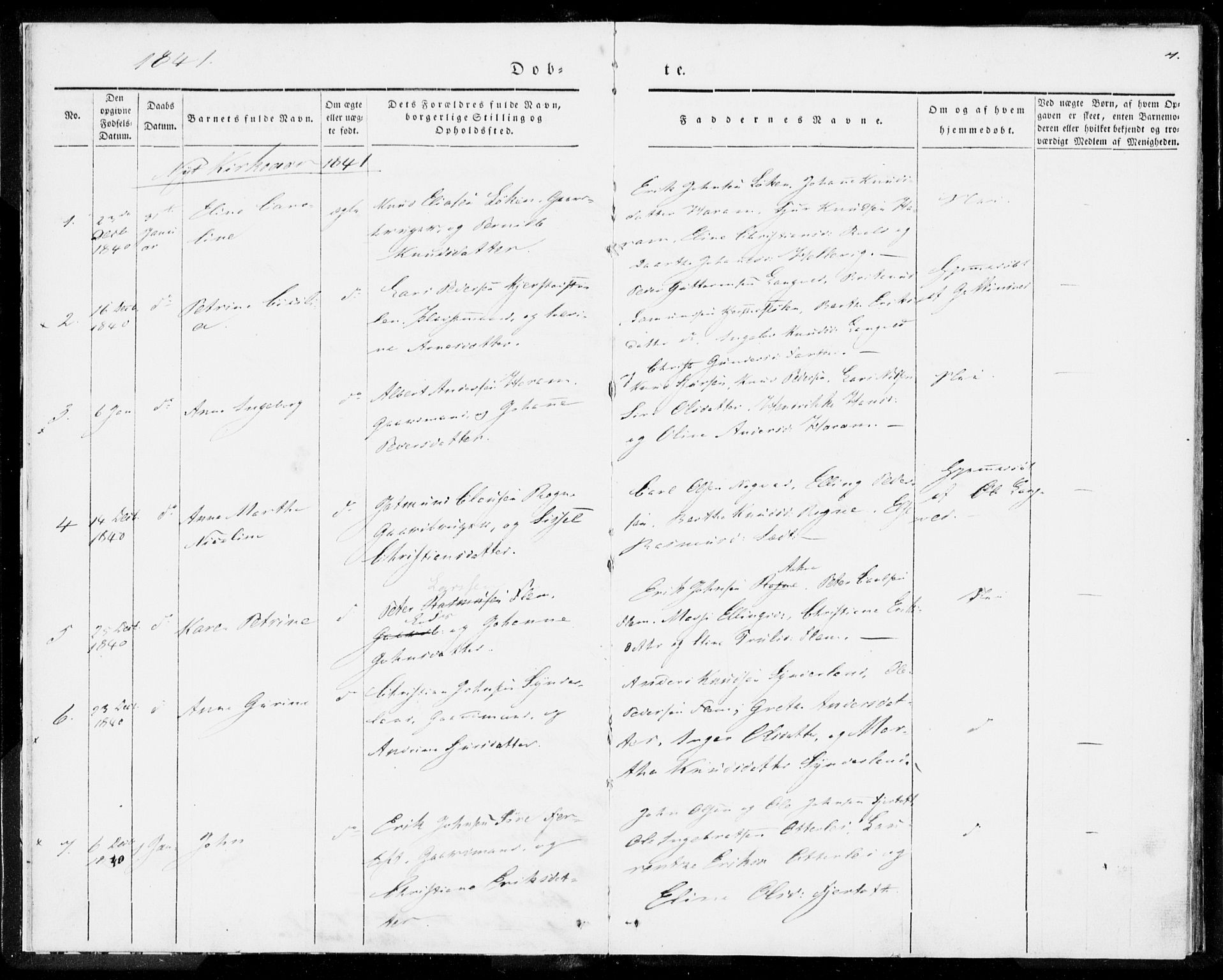 Ministerialprotokoller, klokkerbøker og fødselsregistre - Møre og Romsdal, AV/SAT-A-1454/536/L0496: Ministerialbok nr. 536A05, 1840-1847, s. 7