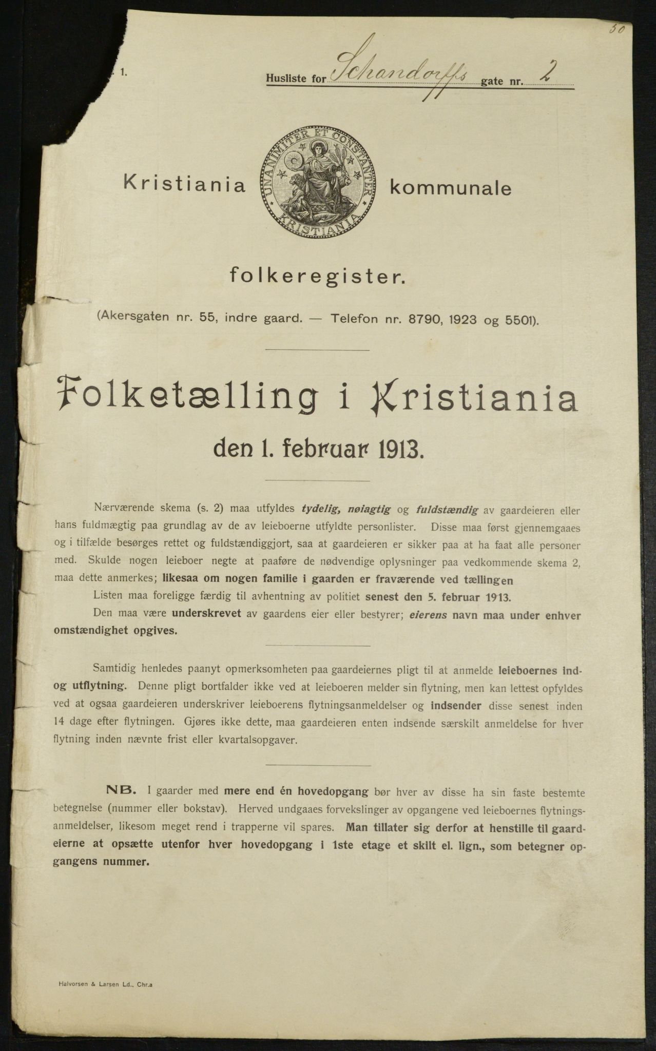 OBA, Kommunal folketelling 1.2.1913 for Kristiania, 1913, s. 89433