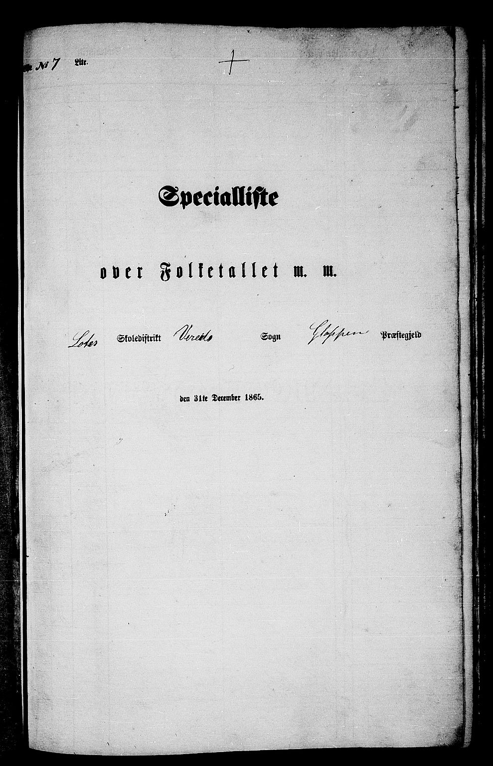 RA, Folketelling 1865 for 1445P Gloppen prestegjeld, 1865, s. 115