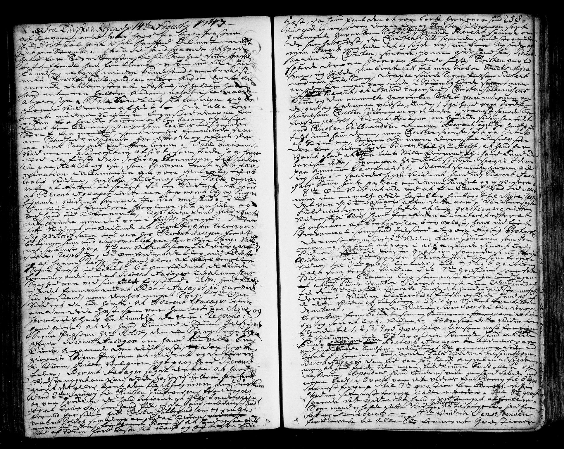 Lier, Røyken og Hurum sorenskriveri, AV/SAKO-A-89/F/Fa/L0051: Tingbok, 1745-1748, s. 258
