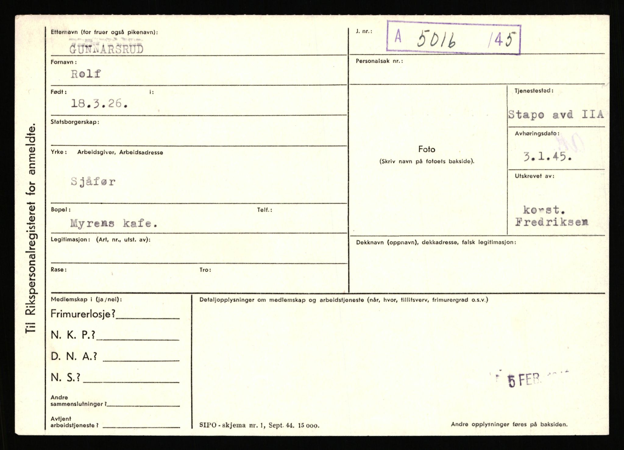 Statspolitiet - Hovedkontoret / Osloavdelingen, AV/RA-S-1329/C/Ca/L0005: Furali - Hamula, 1943-1945, s. 2855