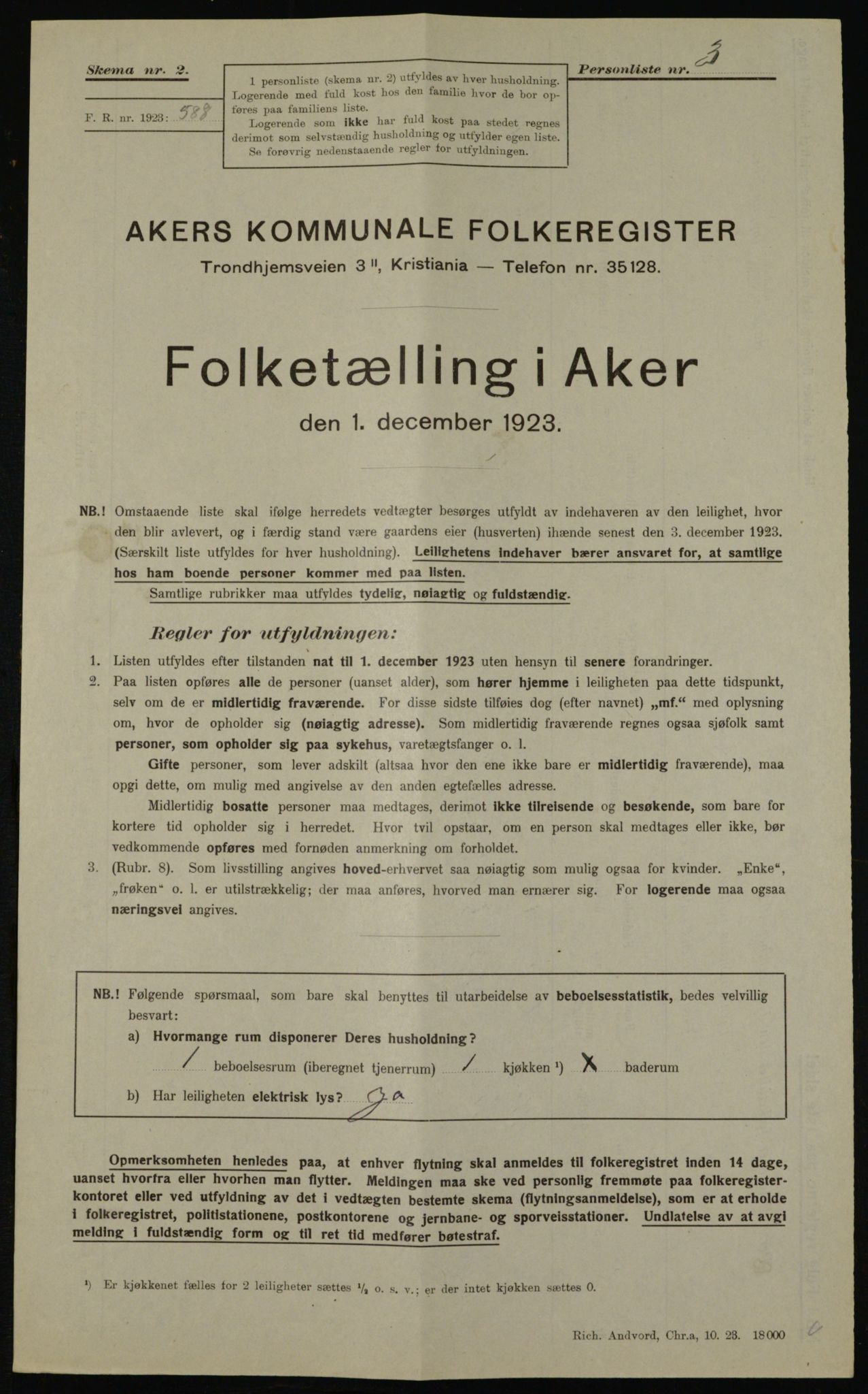 , Kommunal folketelling 1.12.1923 for Aker, 1923, s. 40199