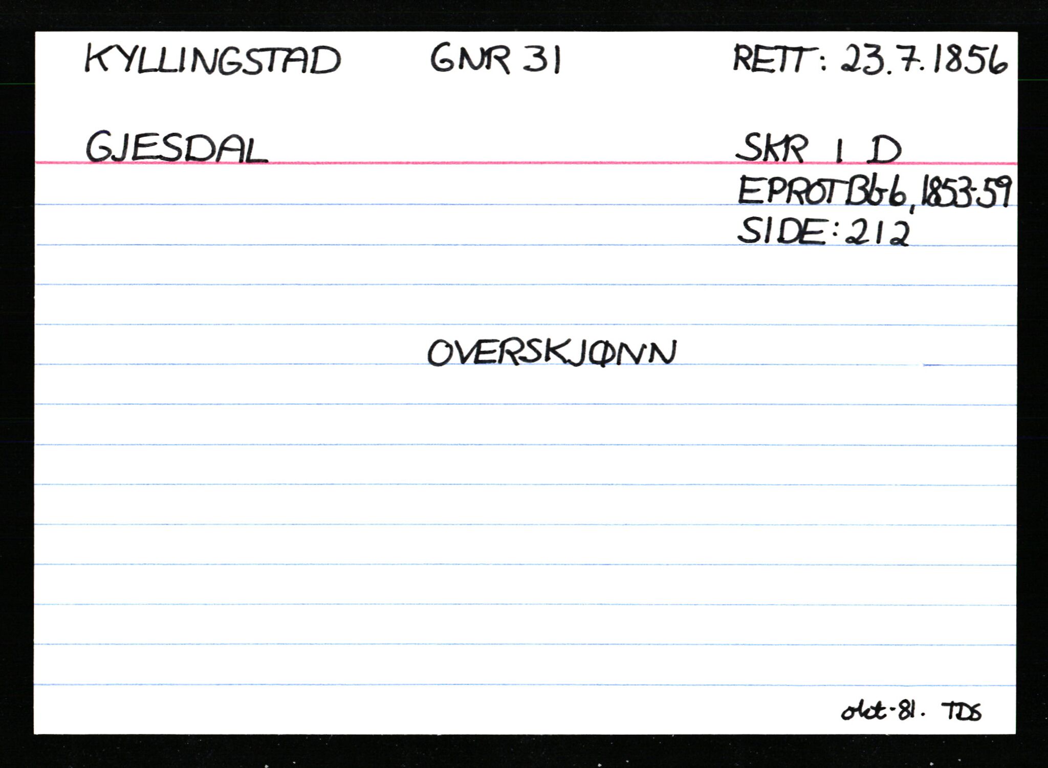 Statsarkivet i Stavanger, AV/SAST-A-101971/03/Y/Ym/L0033: Åstedskort sortert etter gårdsnavn: Kvelland - Lagestranden, 1600-1950, s. 493