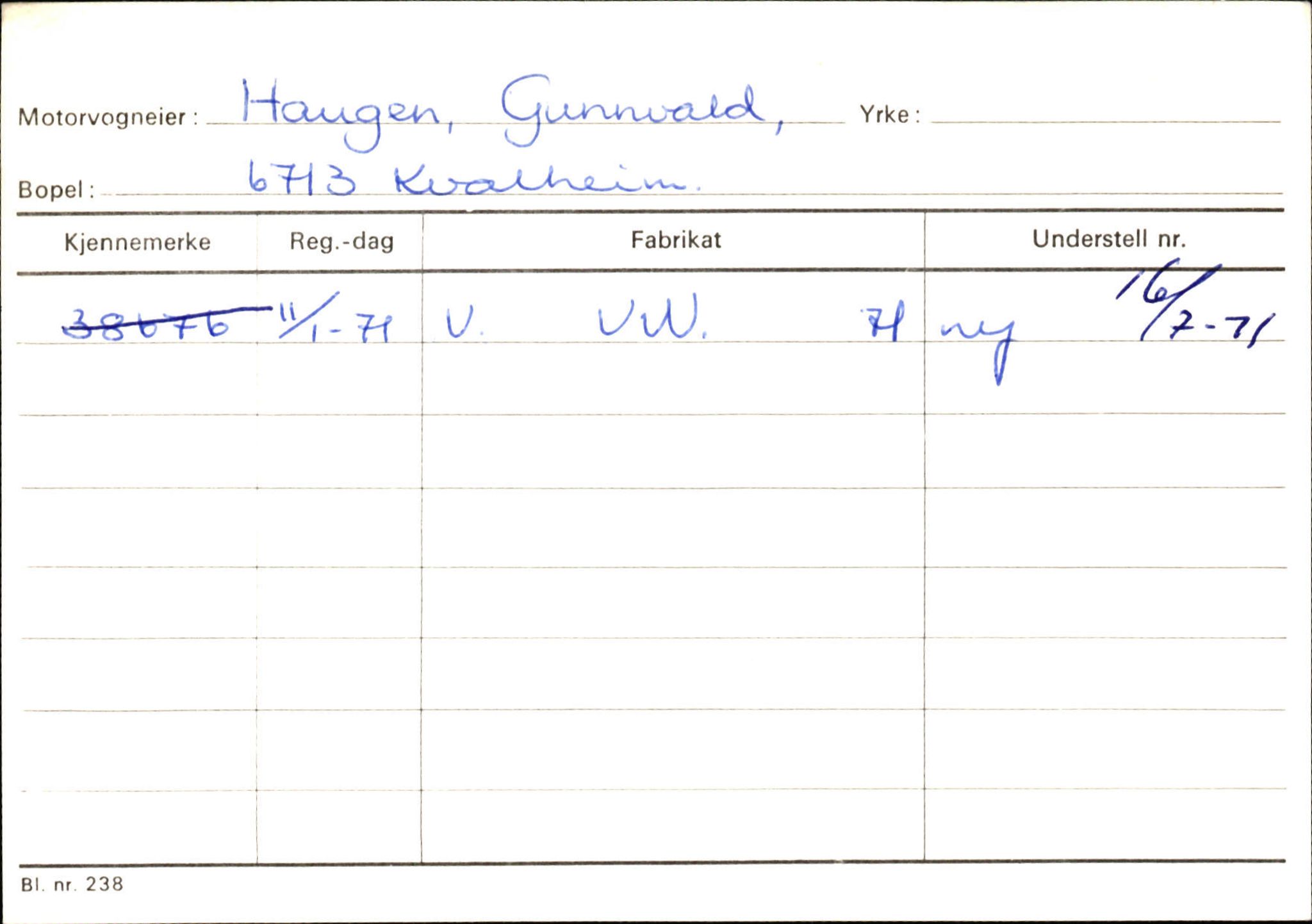 Statens vegvesen, Sogn og Fjordane vegkontor, AV/SAB-A-5301/4/F/L0144: Registerkort Vågsøy A-R, 1945-1975, s. 943