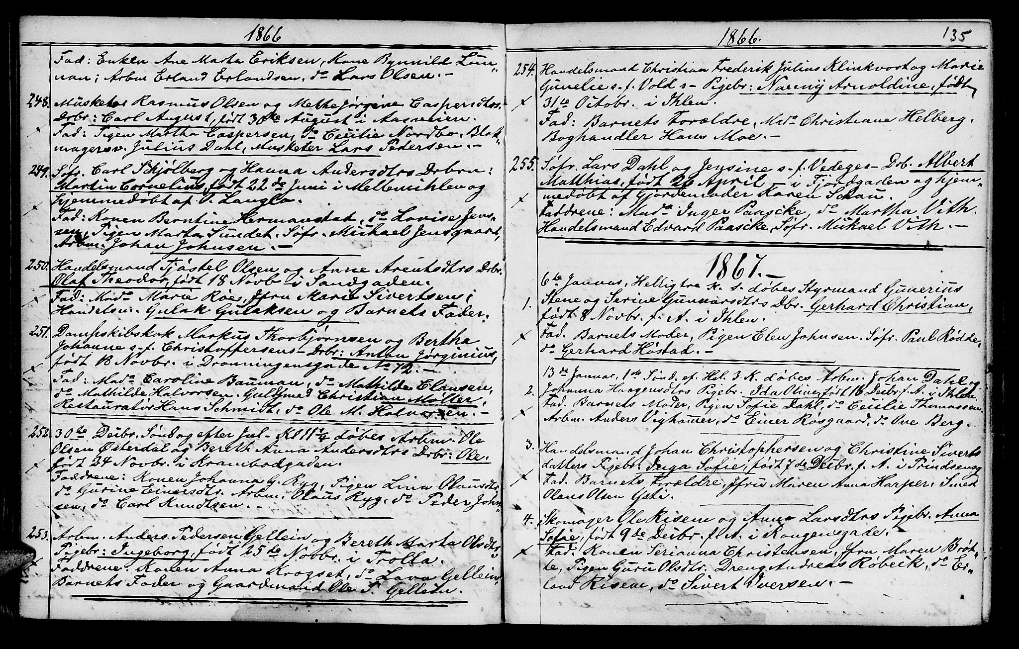 Ministerialprotokoller, klokkerbøker og fødselsregistre - Sør-Trøndelag, AV/SAT-A-1456/602/L0140: Klokkerbok nr. 602C08, 1864-1872, s. 134-135