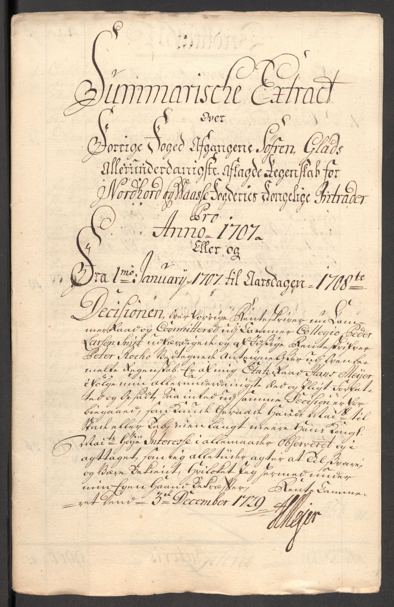 Rentekammeret inntil 1814, Reviderte regnskaper, Fogderegnskap, RA/EA-4092/R51/L3188: Fogderegnskap Nordhordland og Voss, 1706-1707, s. 101
