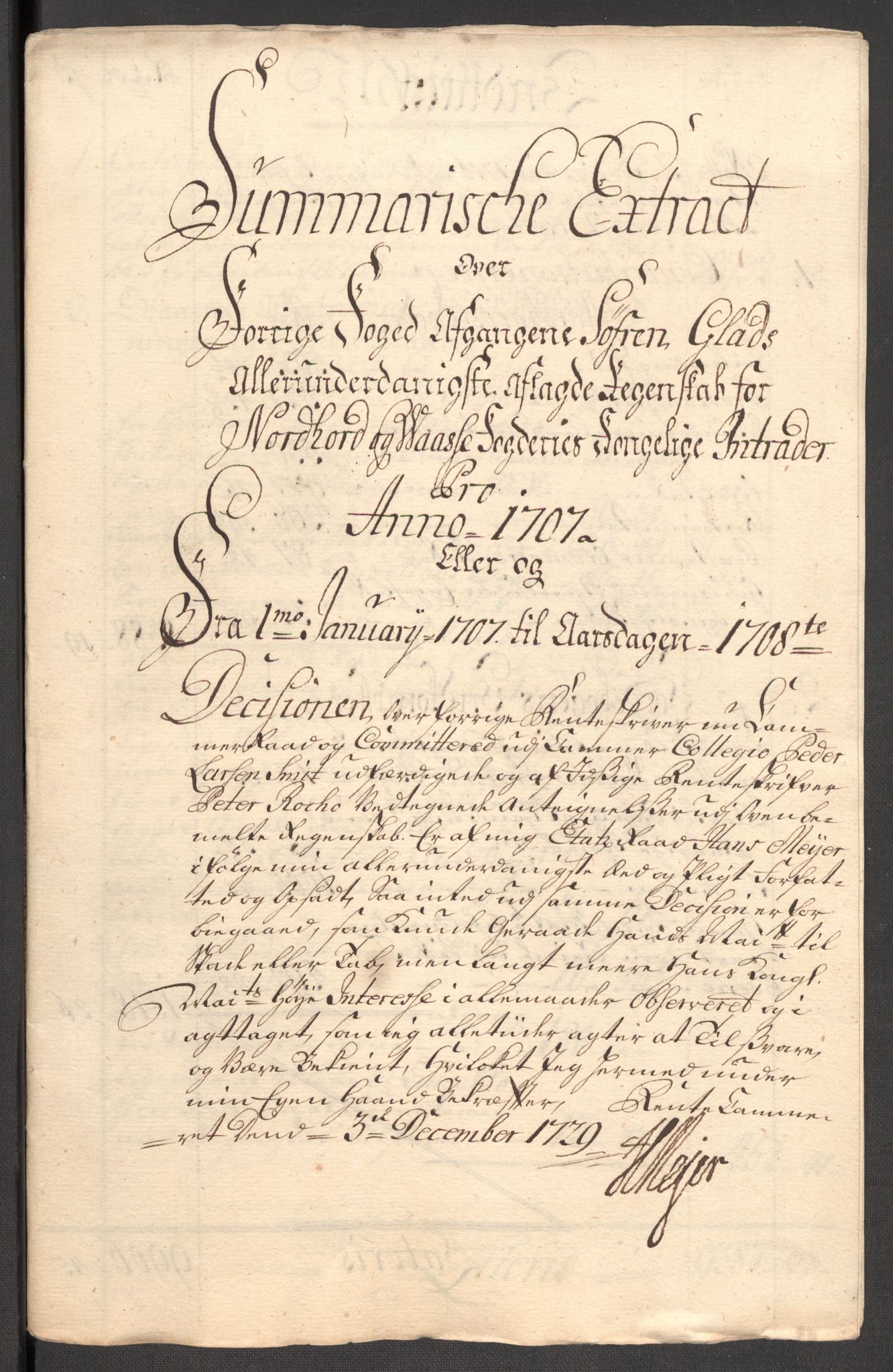 Rentekammeret inntil 1814, Reviderte regnskaper, Fogderegnskap, AV/RA-EA-4092/R51/L3188: Fogderegnskap Nordhordland og Voss, 1706-1707, s. 101