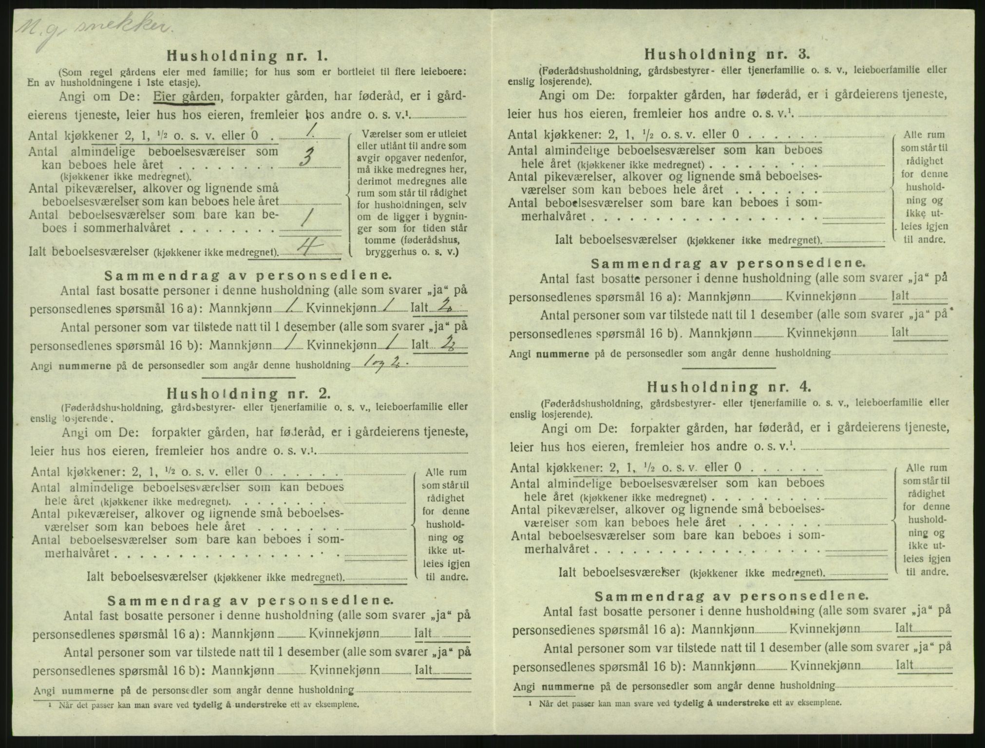 SAK, Folketelling 1920 for 0914 Holt herred, 1920, s. 1415