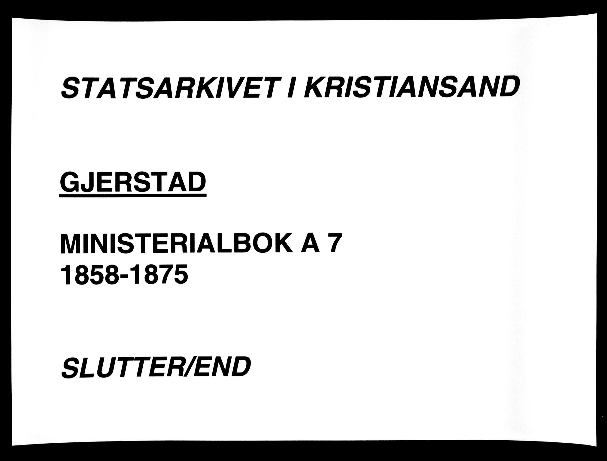 Gjerstad sokneprestkontor, AV/SAK-1111-0014/F/Fa/Faa/L0007: Ministerialbok nr. A 7, 1858-1875, s. 284