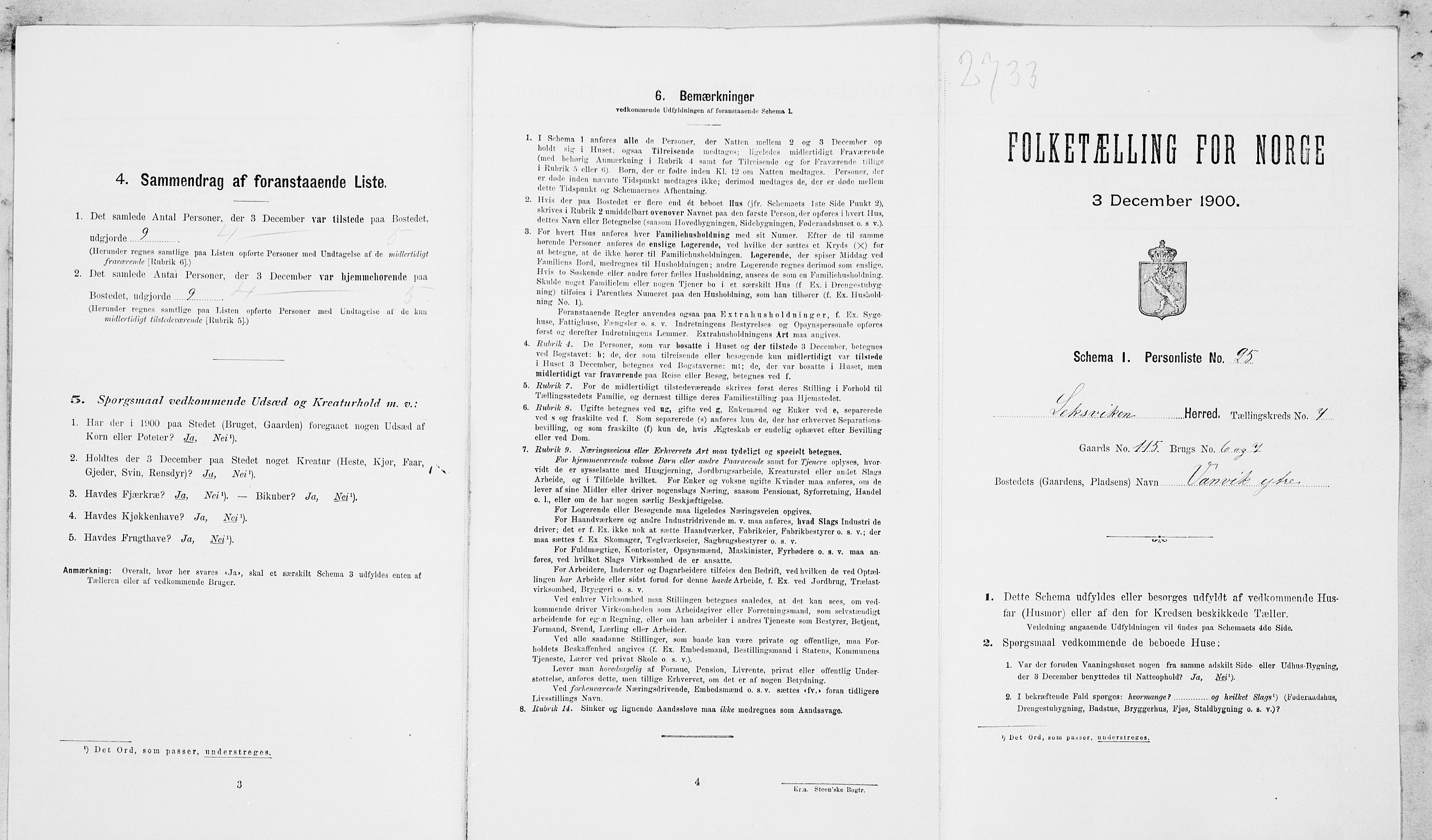 SAT, Folketelling 1900 for 1718 Leksvik herred, 1900, s. 877