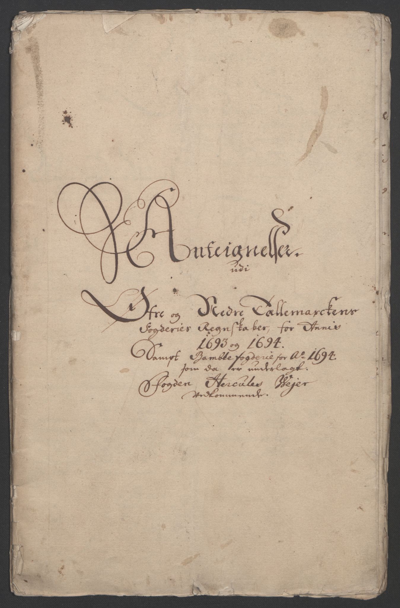 Rentekammeret inntil 1814, Reviderte regnskaper, Fogderegnskap, AV/RA-EA-4092/R36/L2092: Fogderegnskap Øvre og Nedre Telemark og Bamble, 1694, s. 275