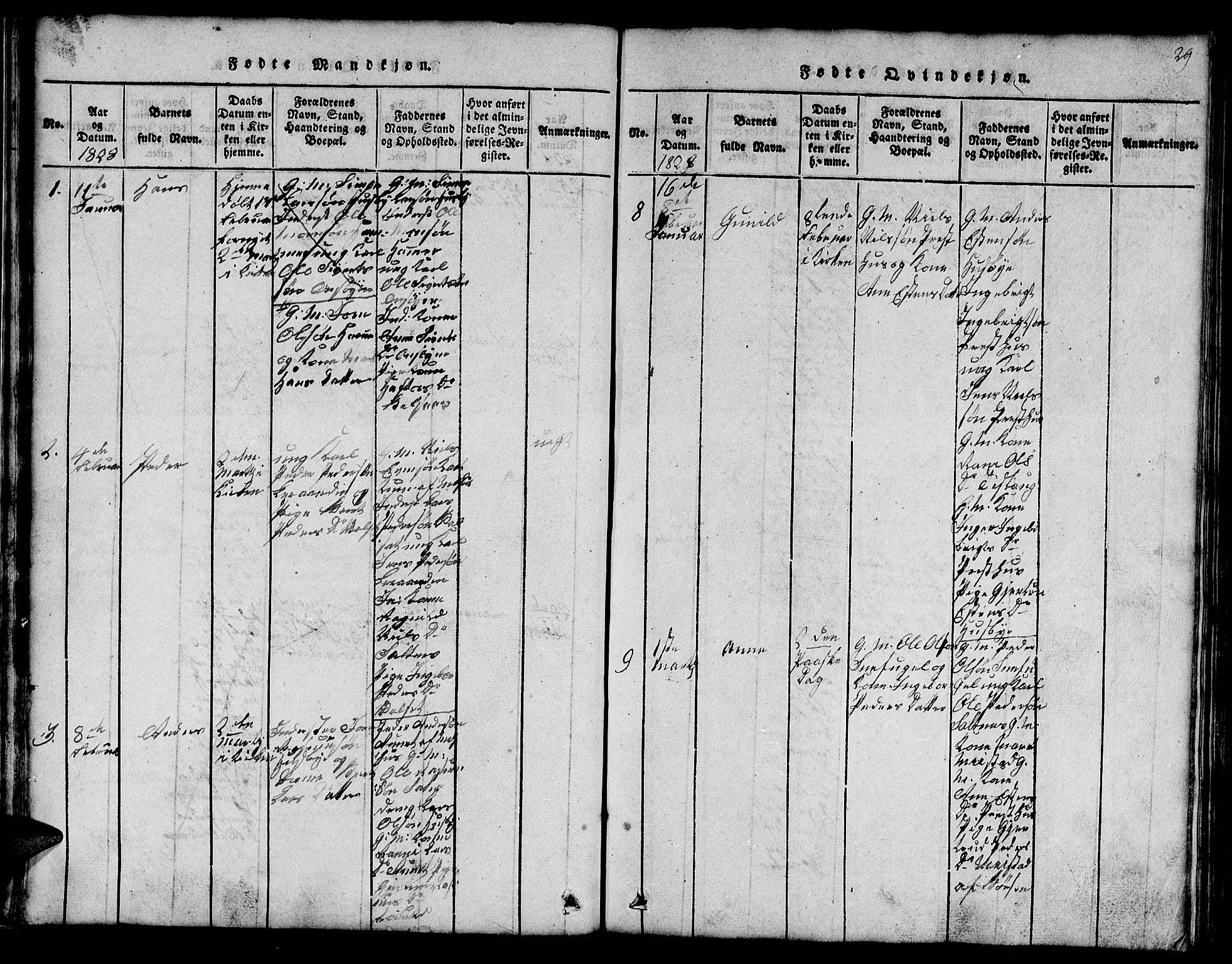 Ministerialprotokoller, klokkerbøker og fødselsregistre - Sør-Trøndelag, AV/SAT-A-1456/666/L0788: Klokkerbok nr. 666C01, 1816-1847, s. 29