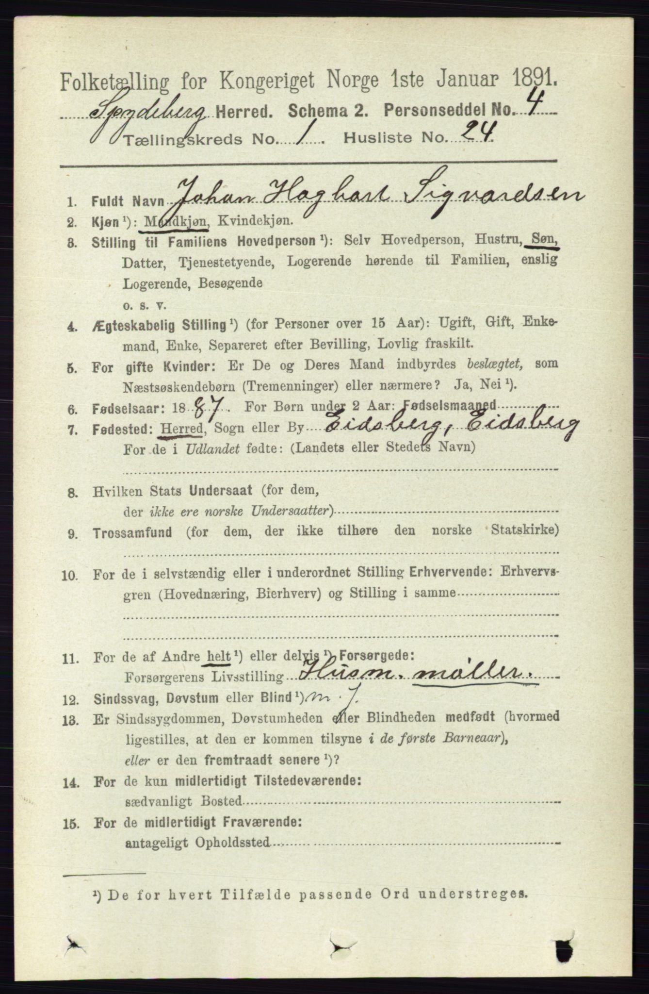 RA, Folketelling 1891 for 0123 Spydeberg herred, 1891, s. 297