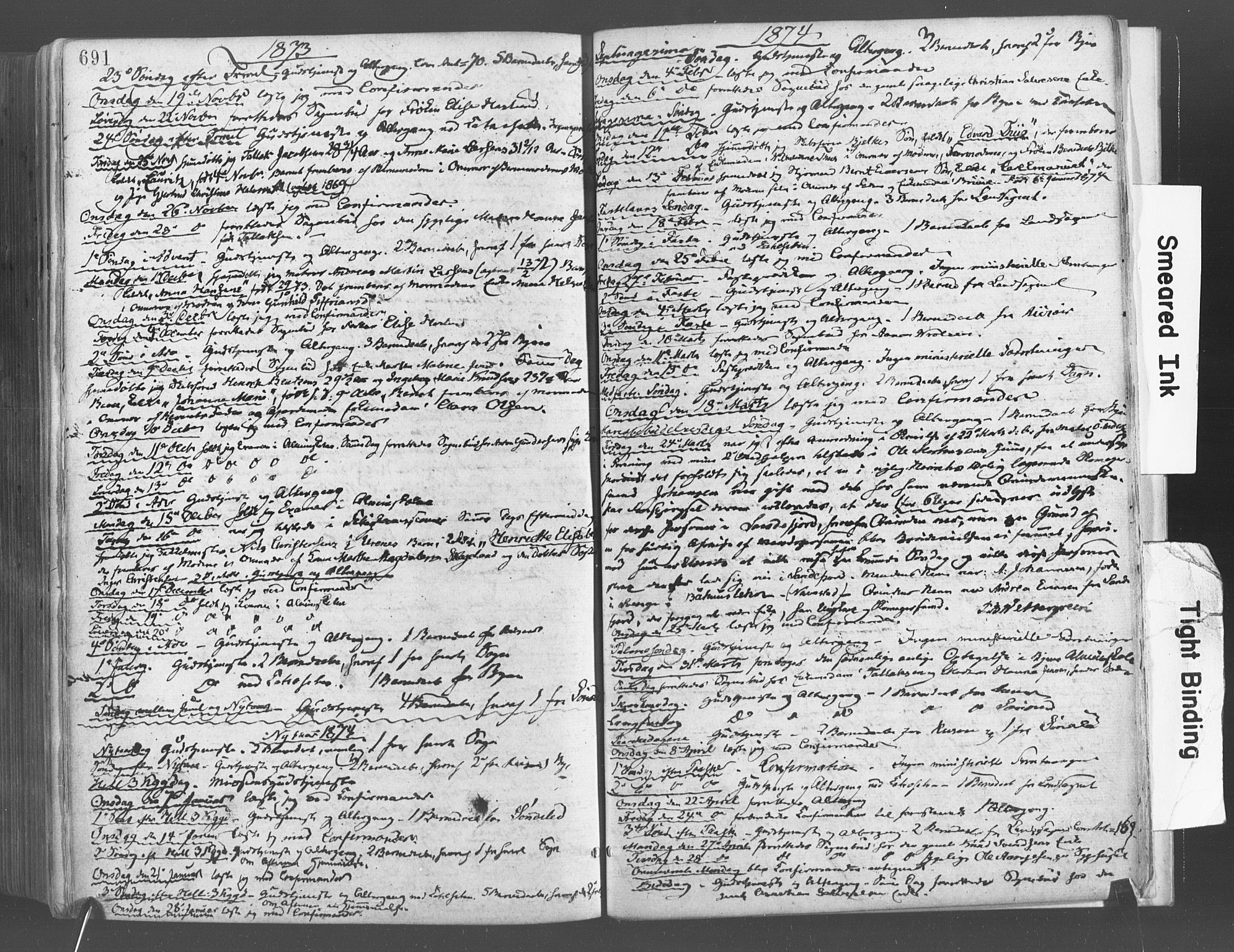 Risør sokneprestkontor, AV/SAK-1111-0035/F/Fa/L0004: Ministerialbok nr. A 4, 1865-1882, s. 691