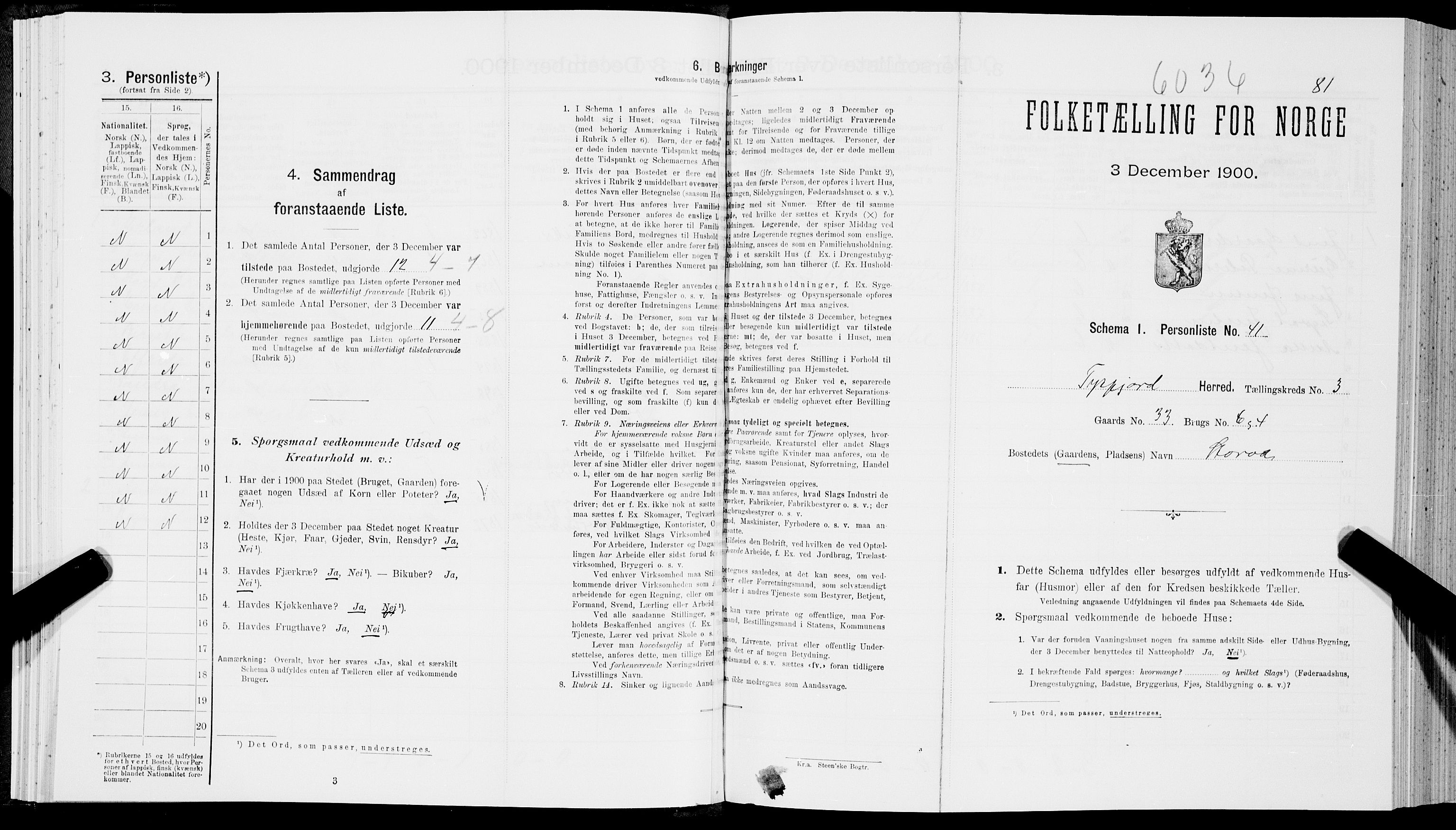 SAT, Folketelling 1900 for 1850 Tysfjord herred, 1900, s. 377