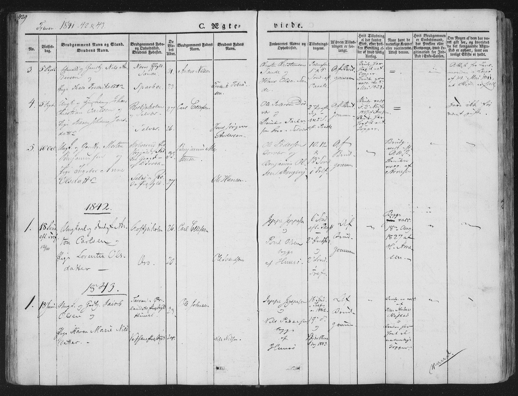 Ministerialprotokoller, klokkerbøker og fødselsregistre - Nordland, SAT/A-1459/839/L0566: Ministerialbok nr. 839A03, 1825-1862, s. 429