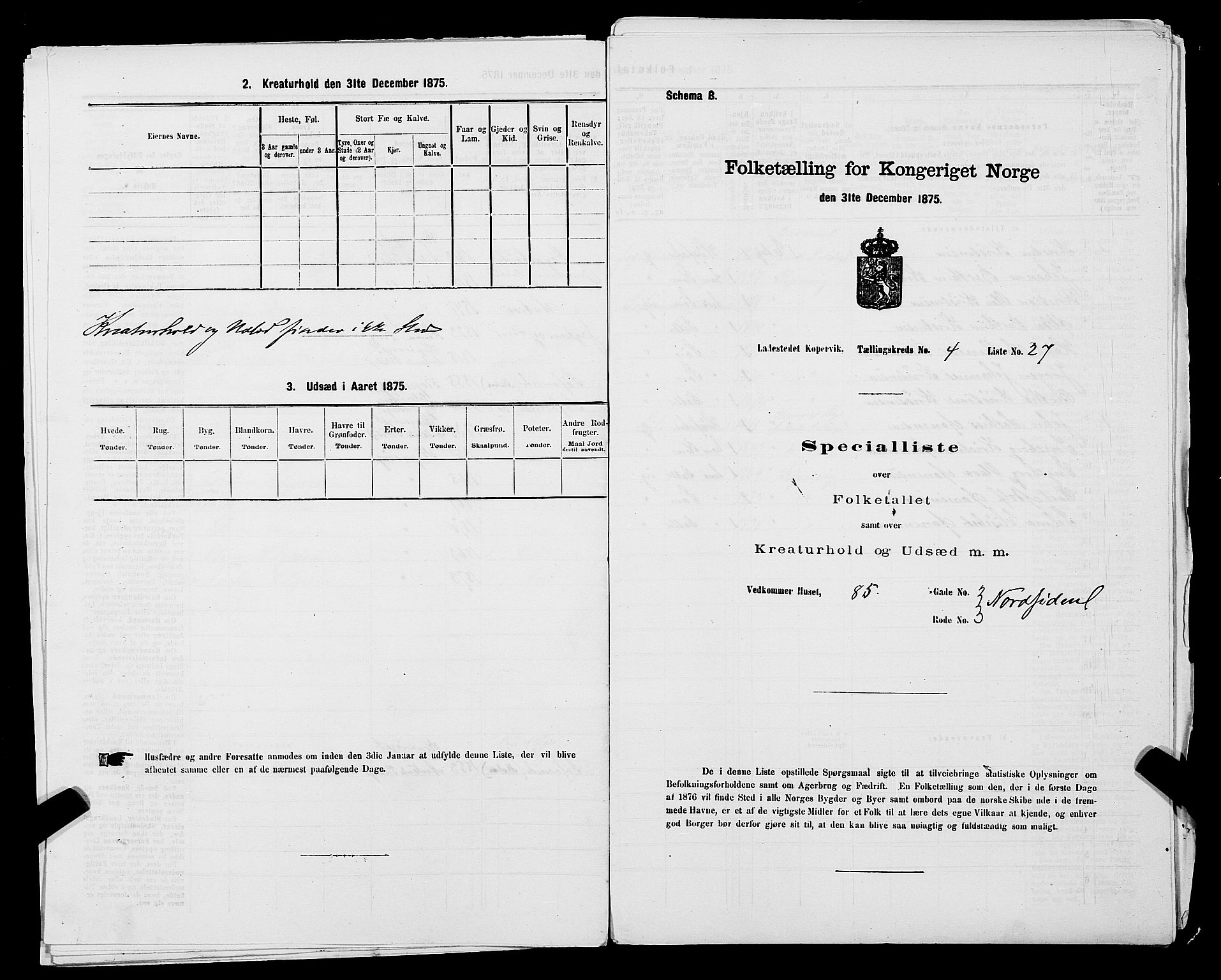 SAST, Folketelling 1875 for 1105B Avaldsnes prestegjeld, Kopervik ladested, 1875, s. 56