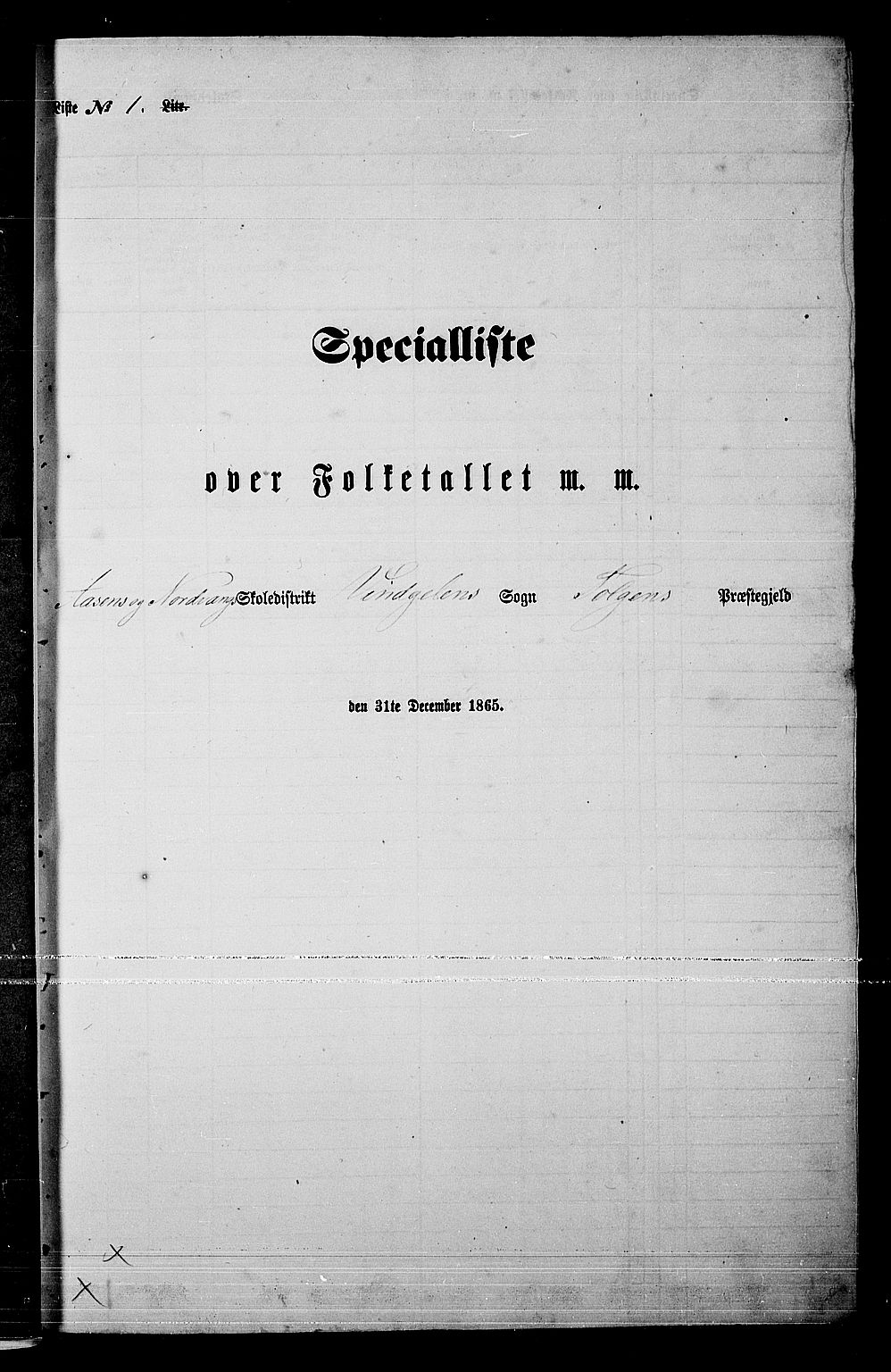 RA, Folketelling 1865 for 0436P Tolga prestegjeld, 1865, s. 15