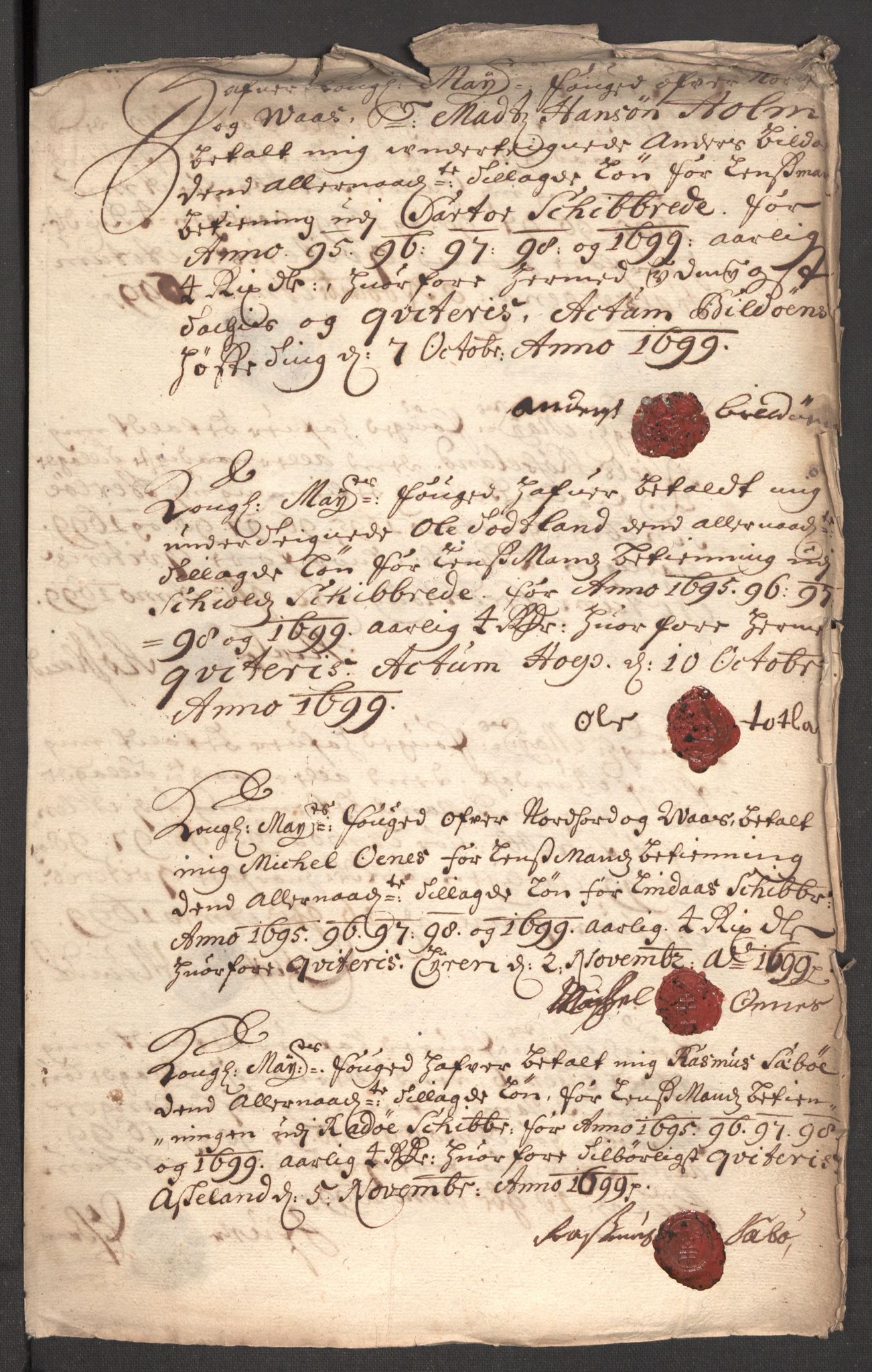 Rentekammeret inntil 1814, Reviderte regnskaper, Fogderegnskap, AV/RA-EA-4092/R51/L3184: Fogderegnskap Nordhordland og Voss, 1698-1699, s. 330