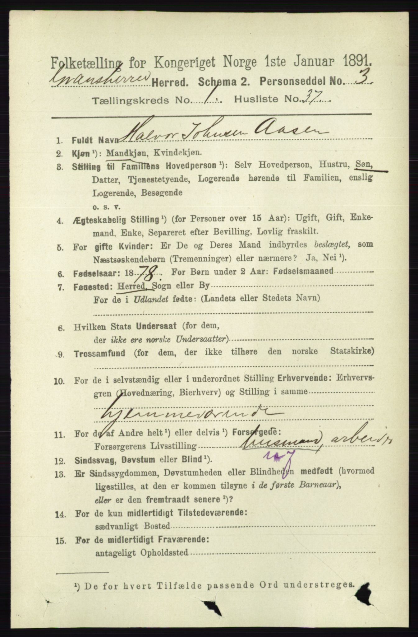 RA, Folketelling 1891 for 0824 Gransherad herred, 1891, s. 241